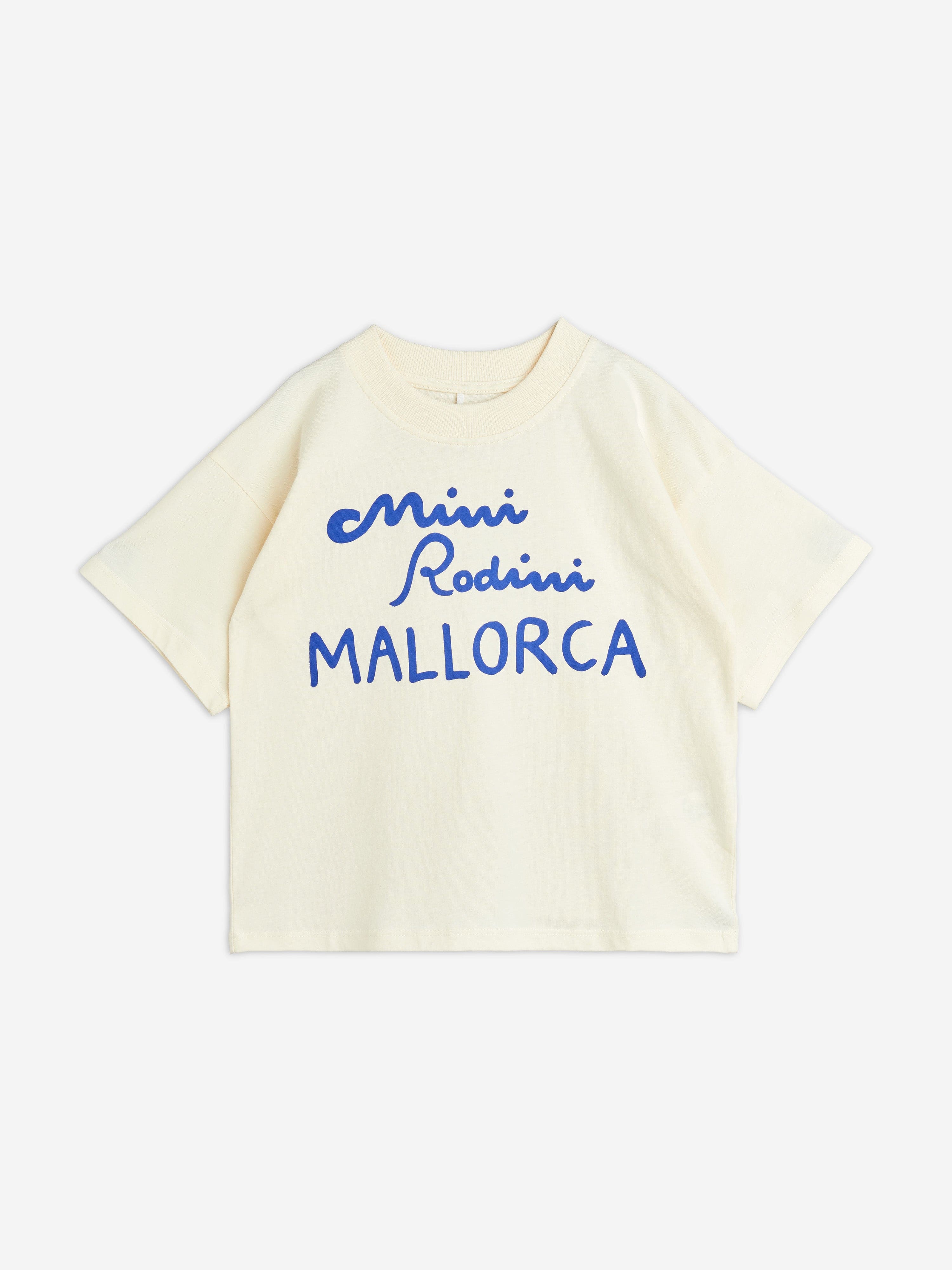 Mini Rodini Kids Mallorca Logo T-Shirt in Ivory