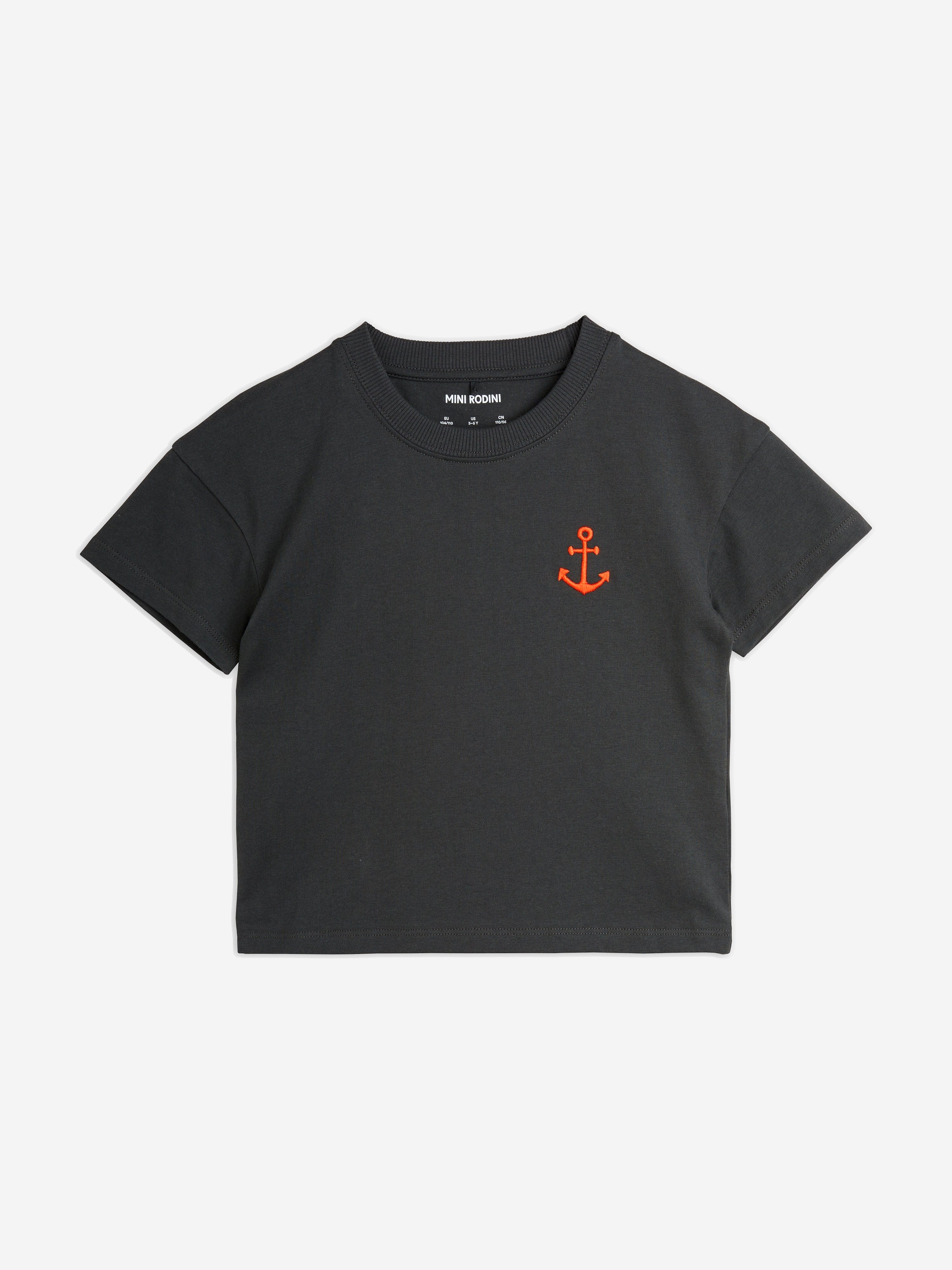 Mini Rodini Kids Anchor T-Shirt in Black