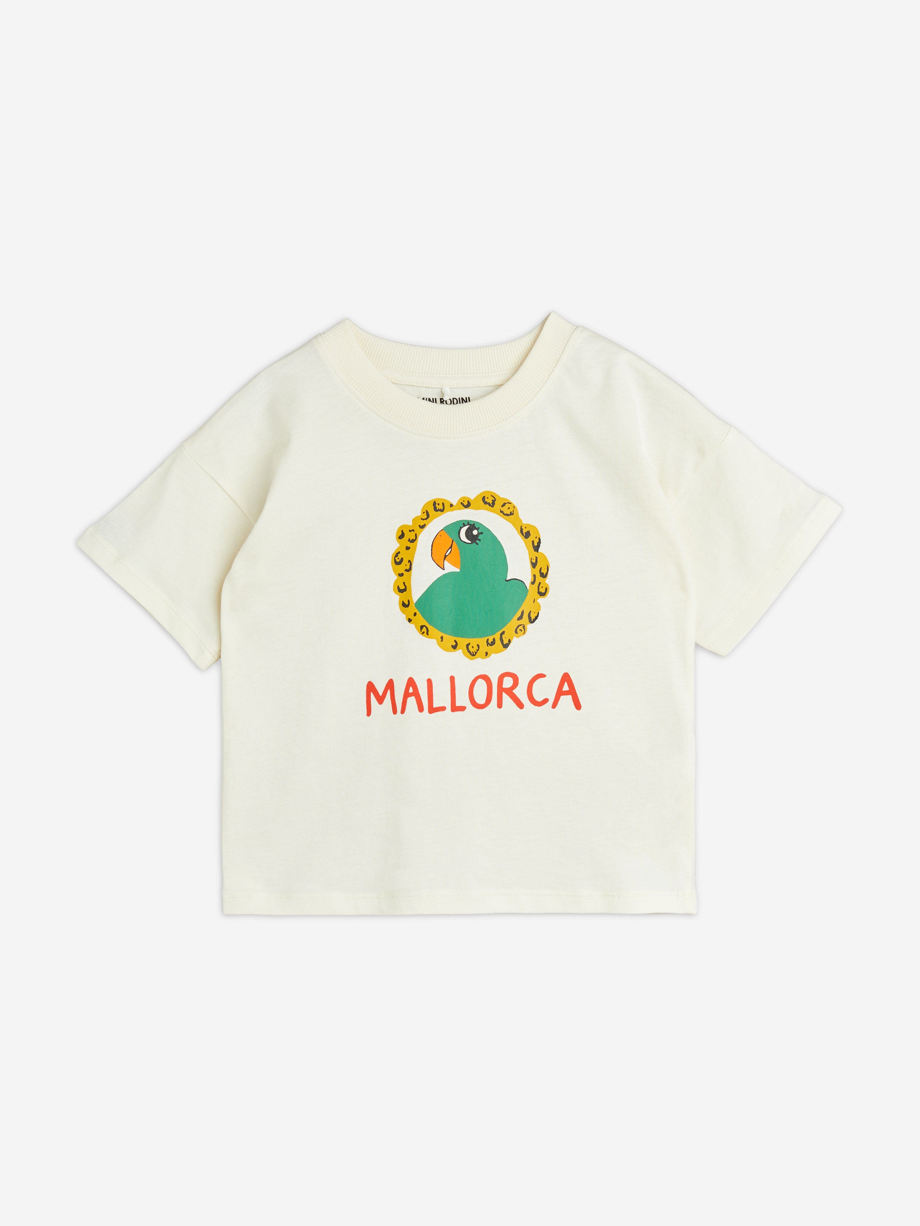 Mini Rodini Kids Parrot T-Shirt in Ivory