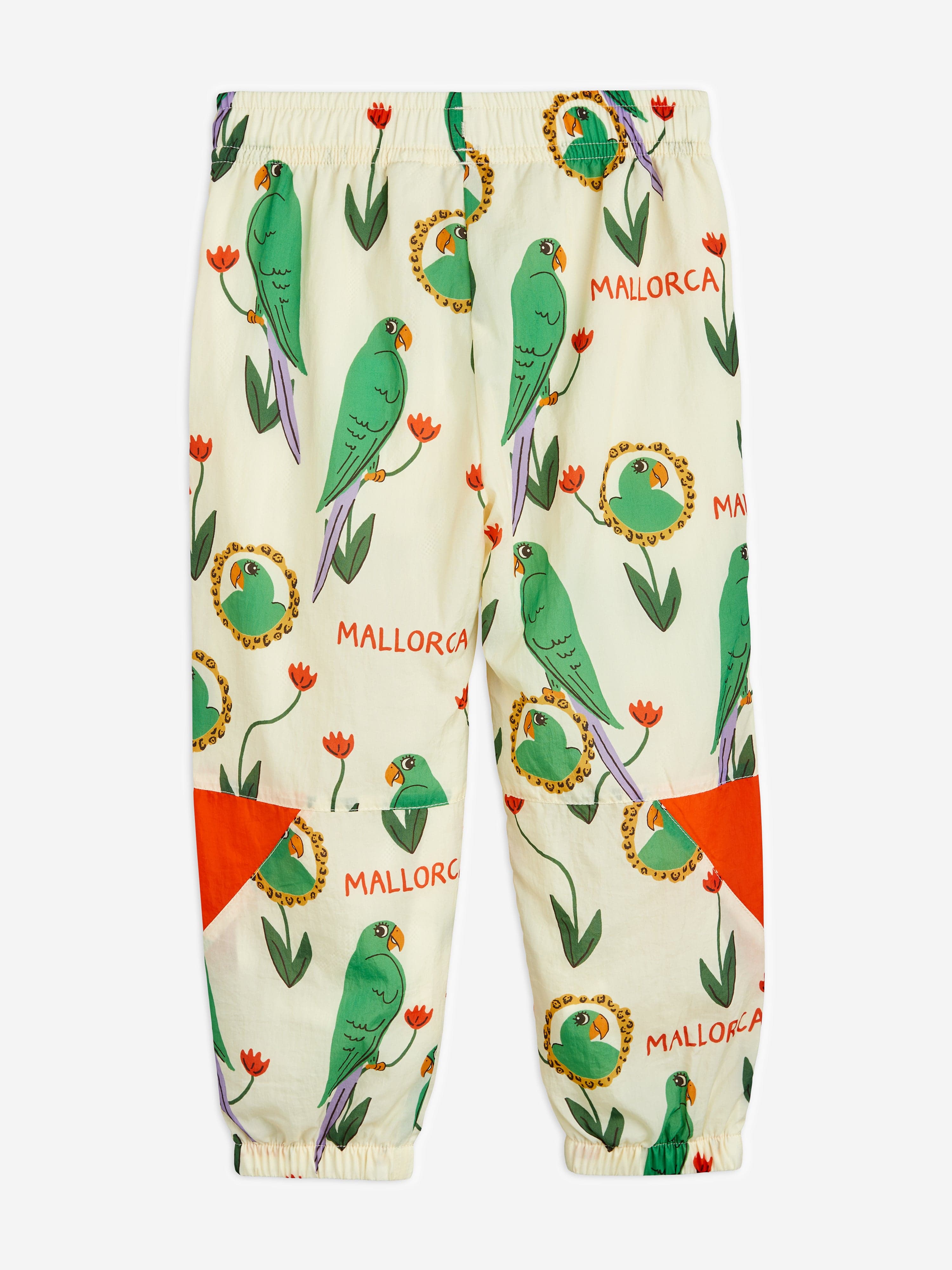 Mini Rodini Kids Parrots Print Track Pants in Multicolour