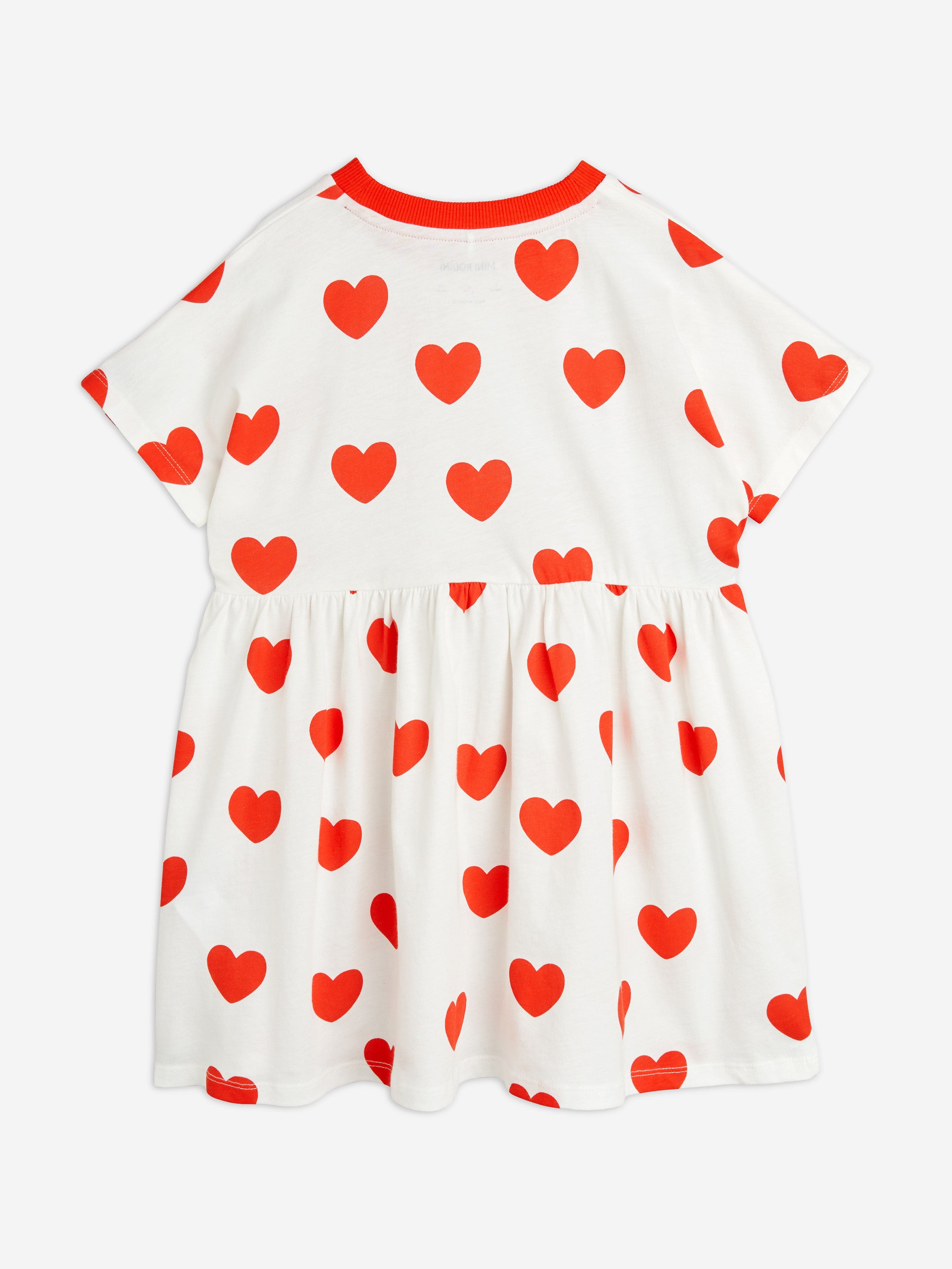 Mini Rodini Girls Heart Print Dress in Red