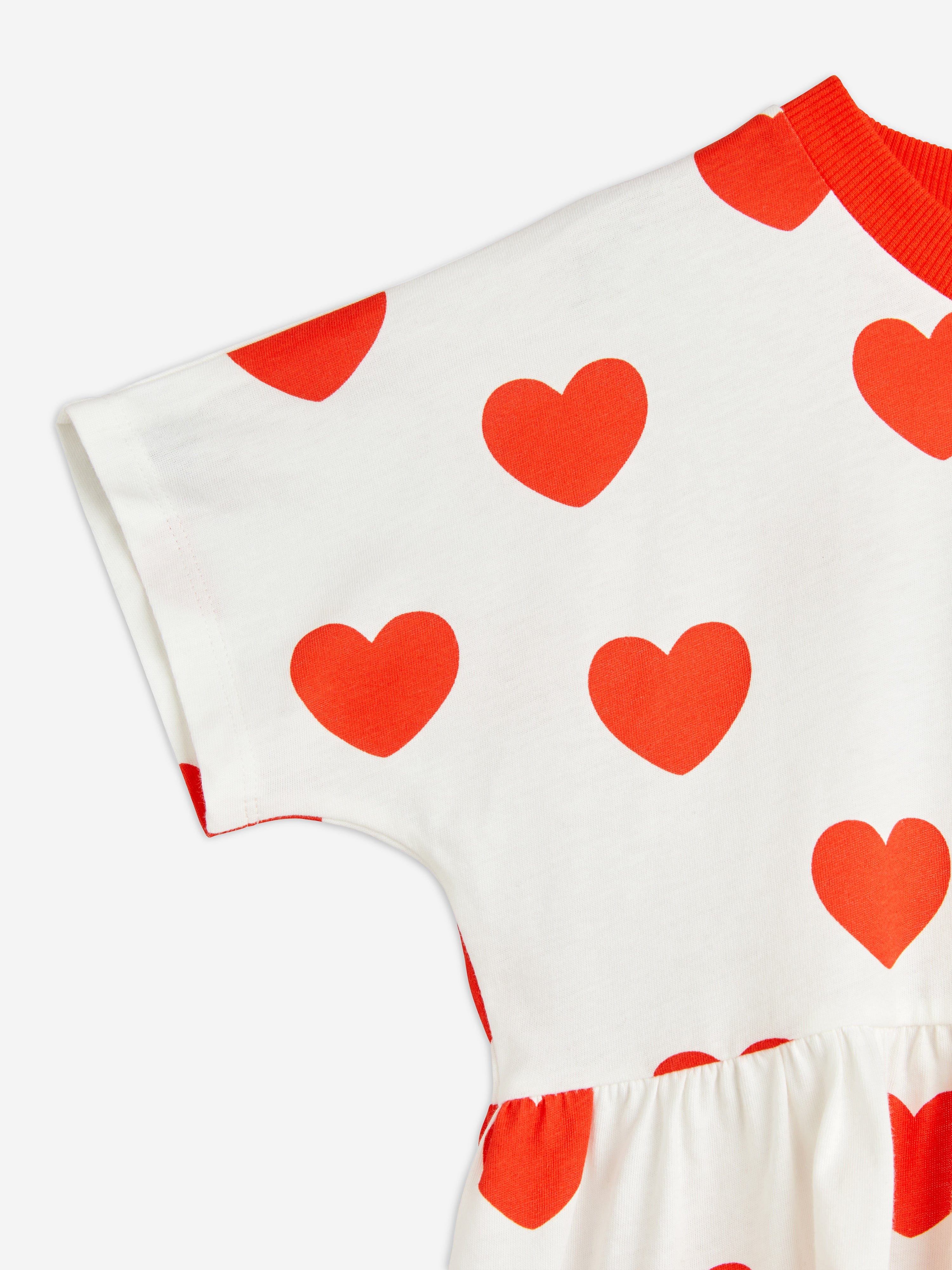 Mini Rodini Girls Heart Print Dress in Red