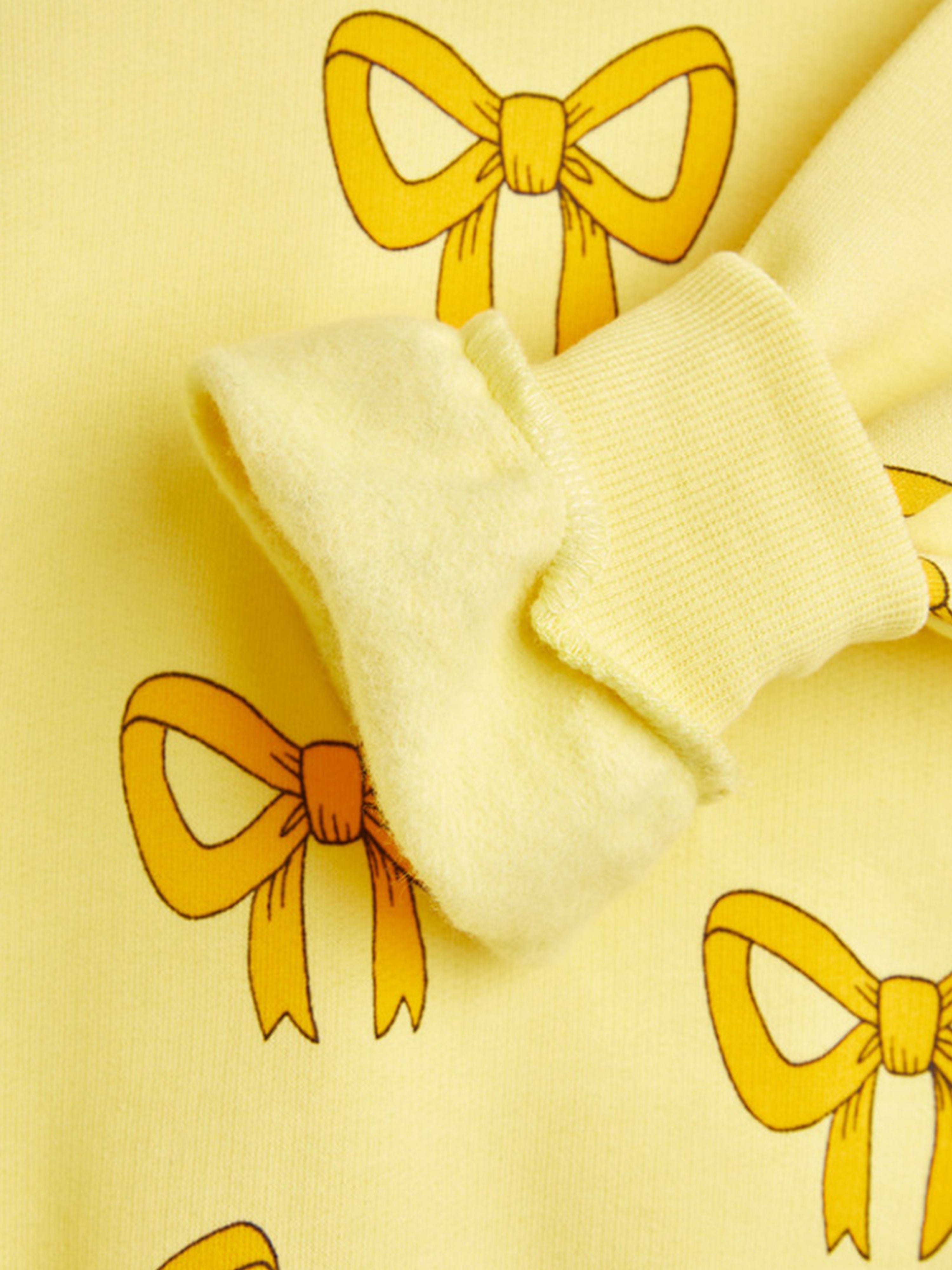 Mini Rodini Girls Bow Sweatshirt in Yellow