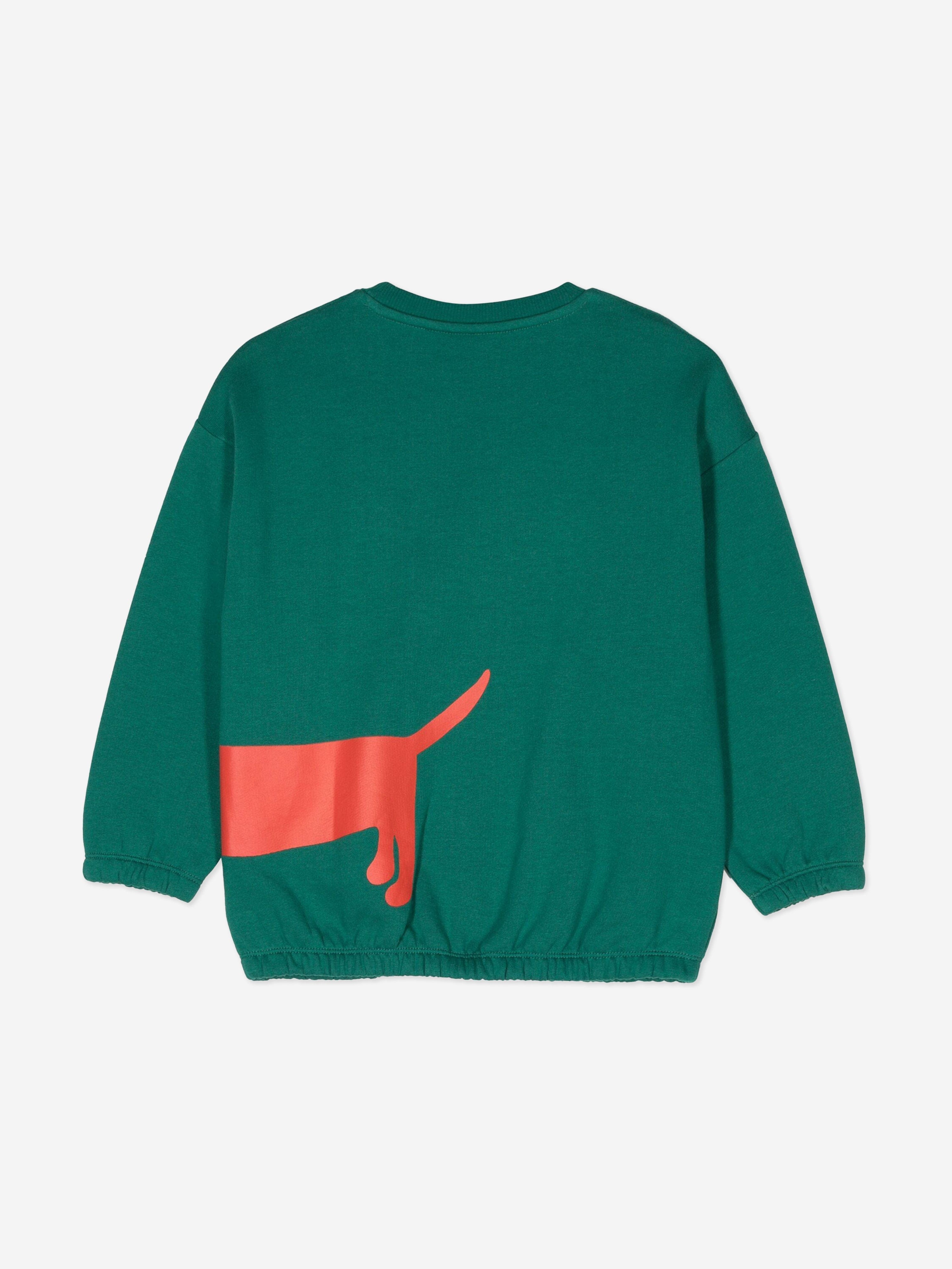 Mini Rodini Kids Dog Sweatshirt in Green