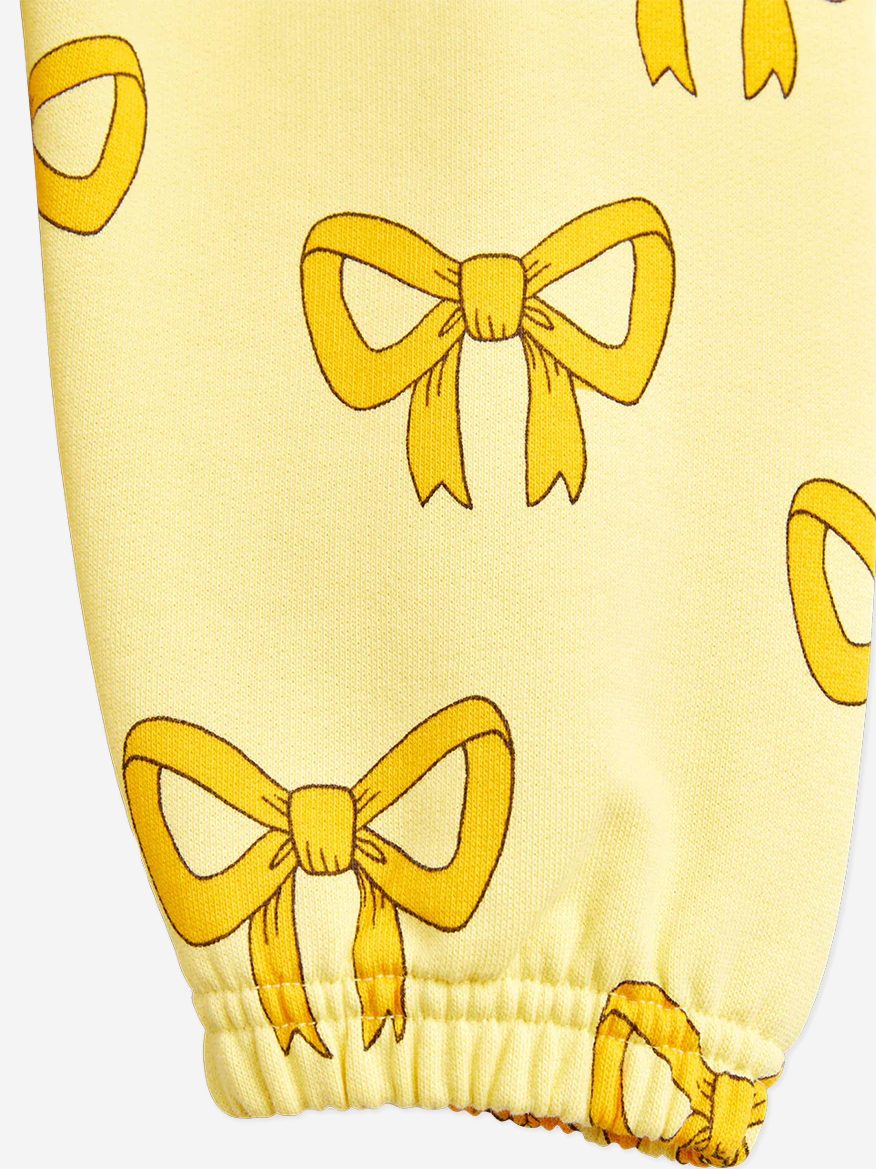 Mini Rodini Girls Bow Joggers in Yellow