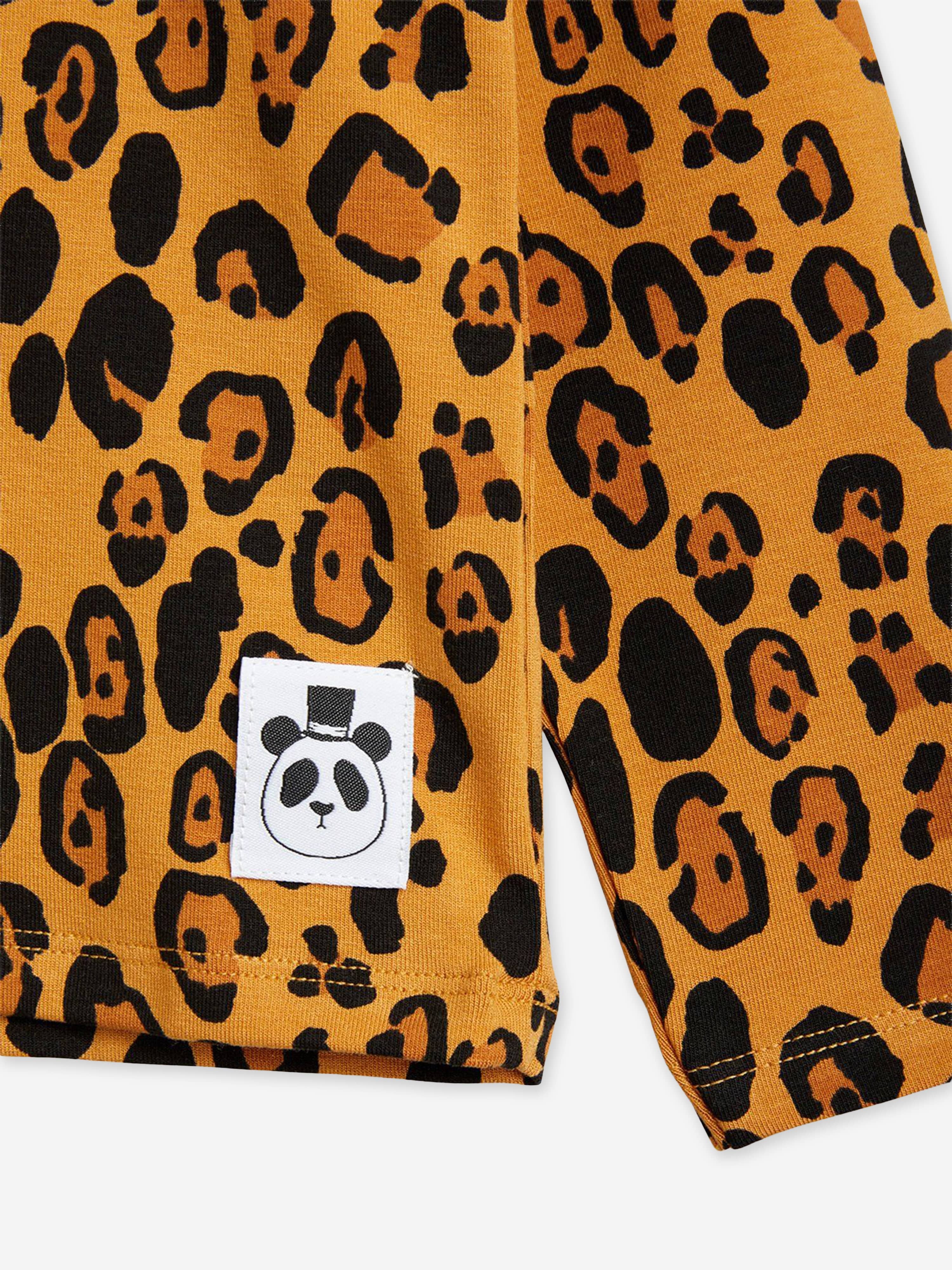 Mini Rodini Girls Leopard Long Sleeve T-Shirt in Brown