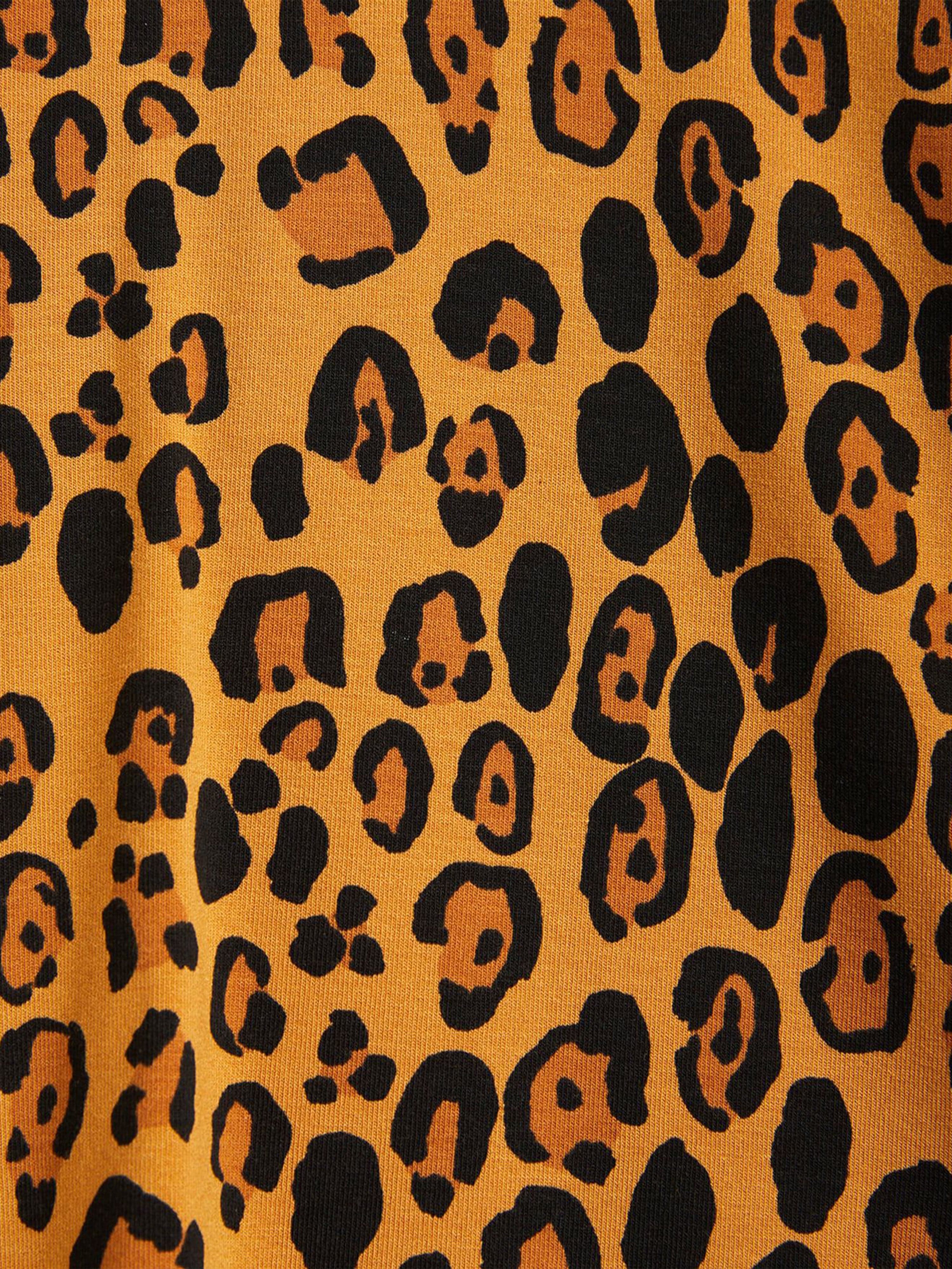 Mini Rodini Girls Leopard Long Sleeve T-Shirt in Brown