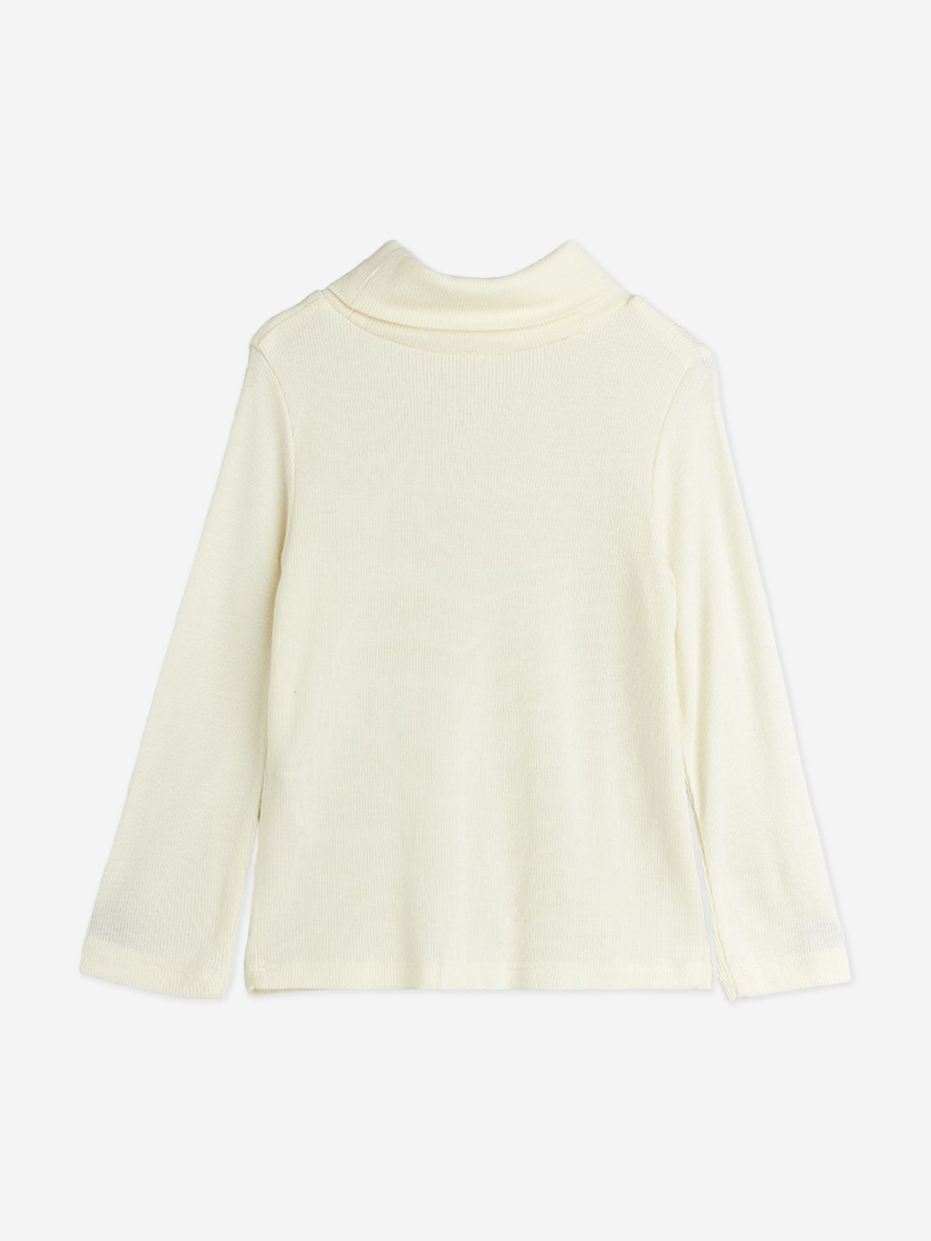 Mini Rodini Girls Ribbed Turtleneck Top in Ivory