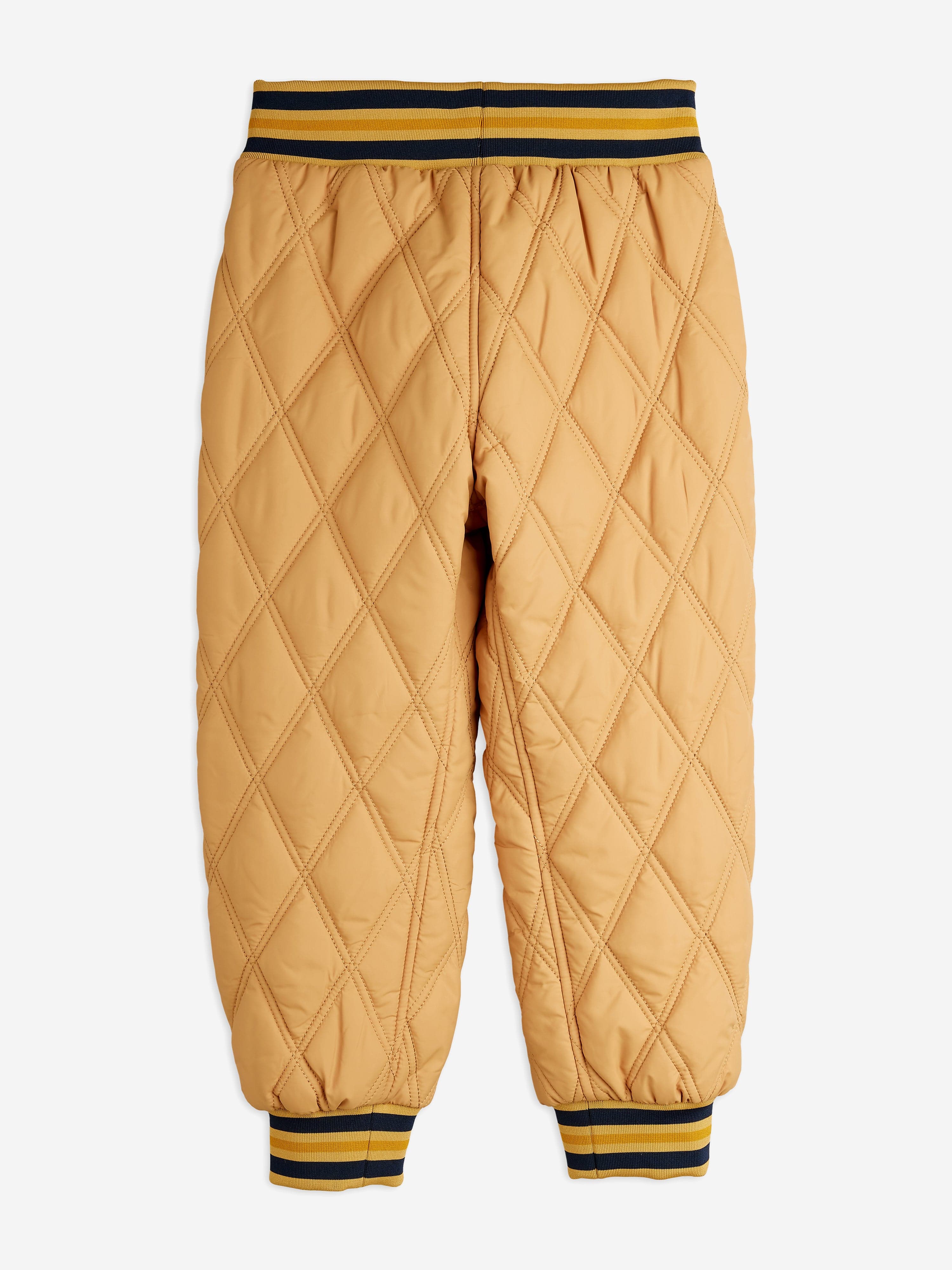 Mini Rodini Kids Ritzratz Patch Quilted Trousers in Beige
