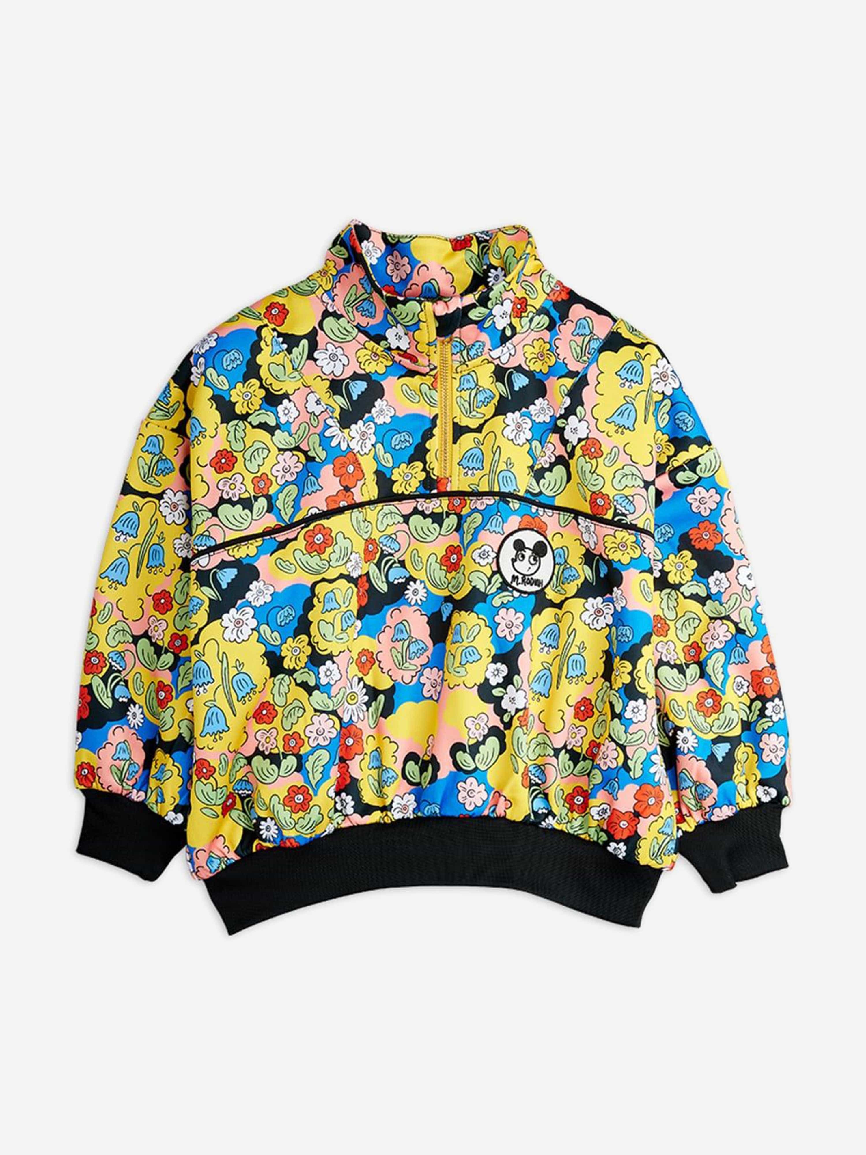 Mini Rodini Girls Ritzratz Patch Half Zip Sweatshirt in Multicolour