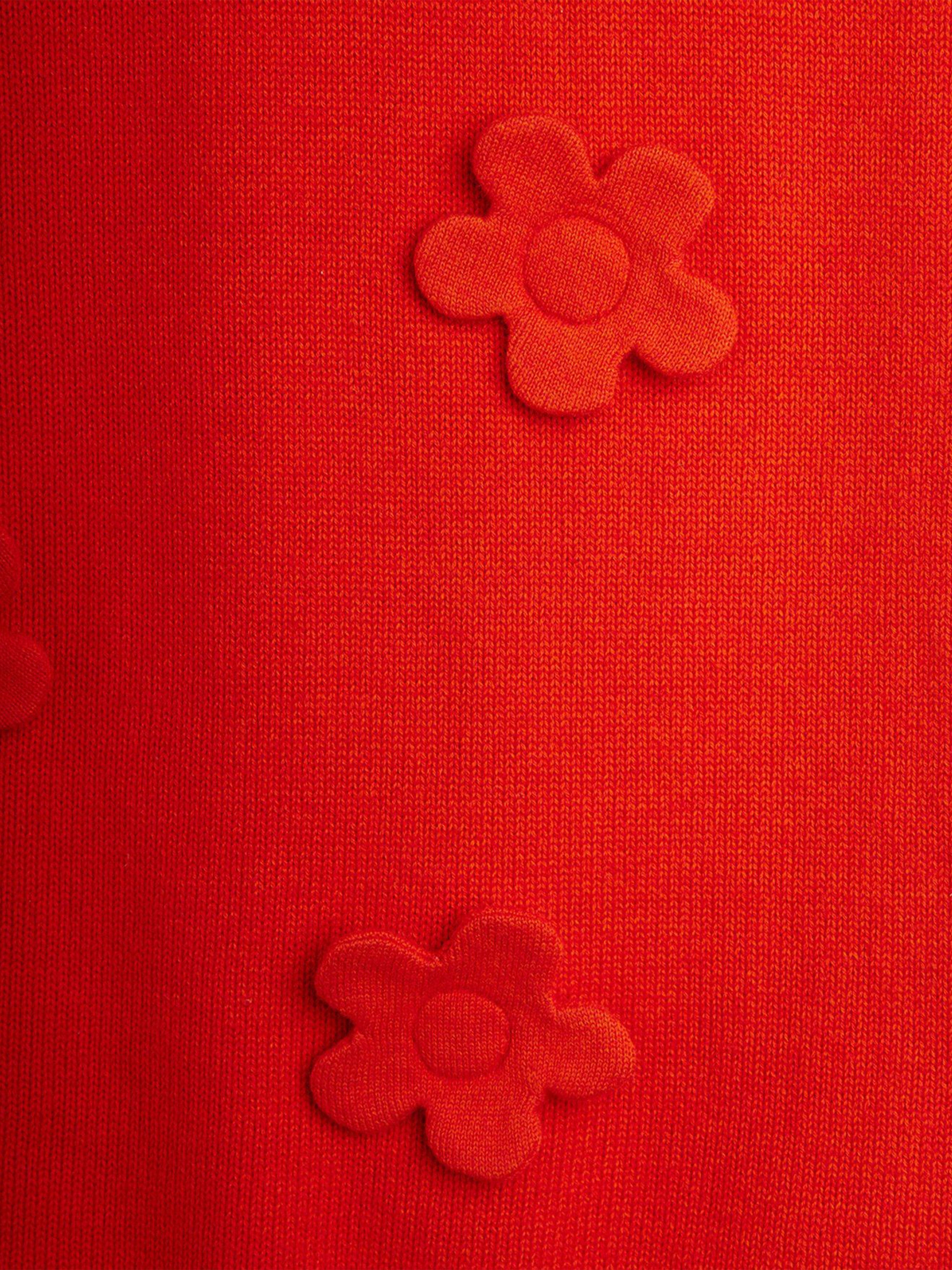 Mini Rodini Girls Knitted Flower Vest Dress in Red