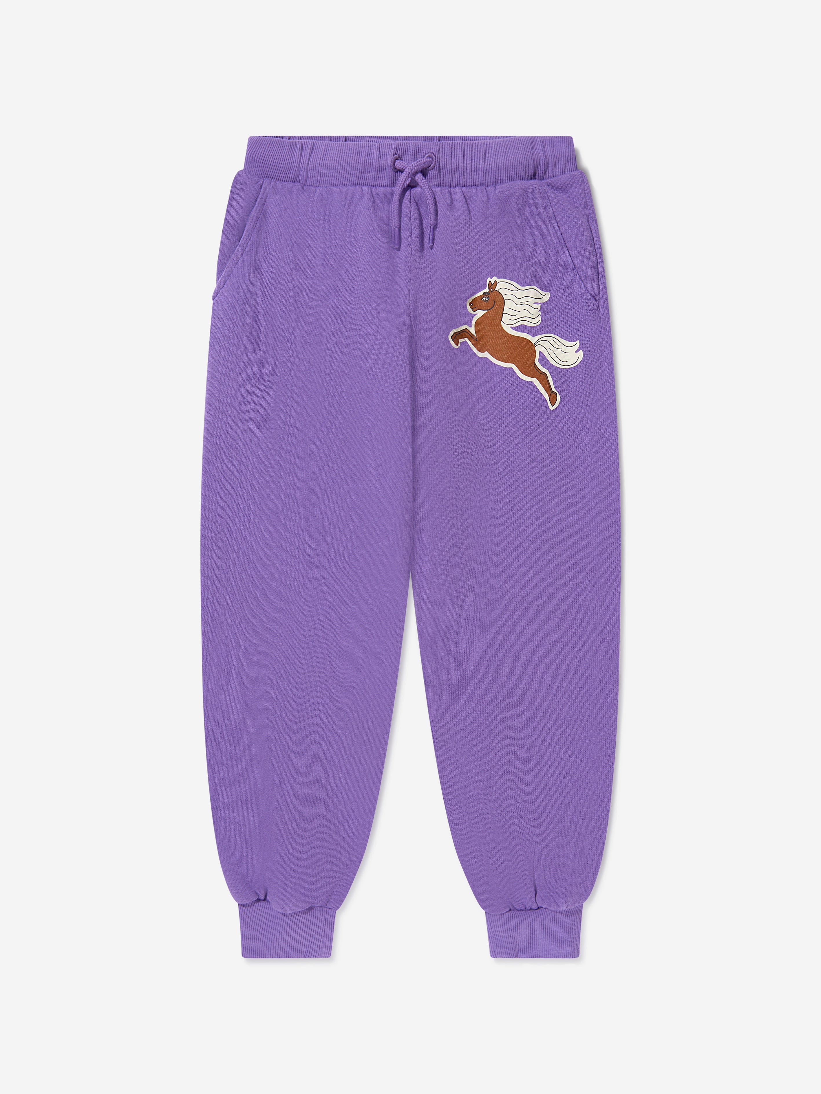 Mini Rodini Kids Organic Cotton Horse Sweatpants