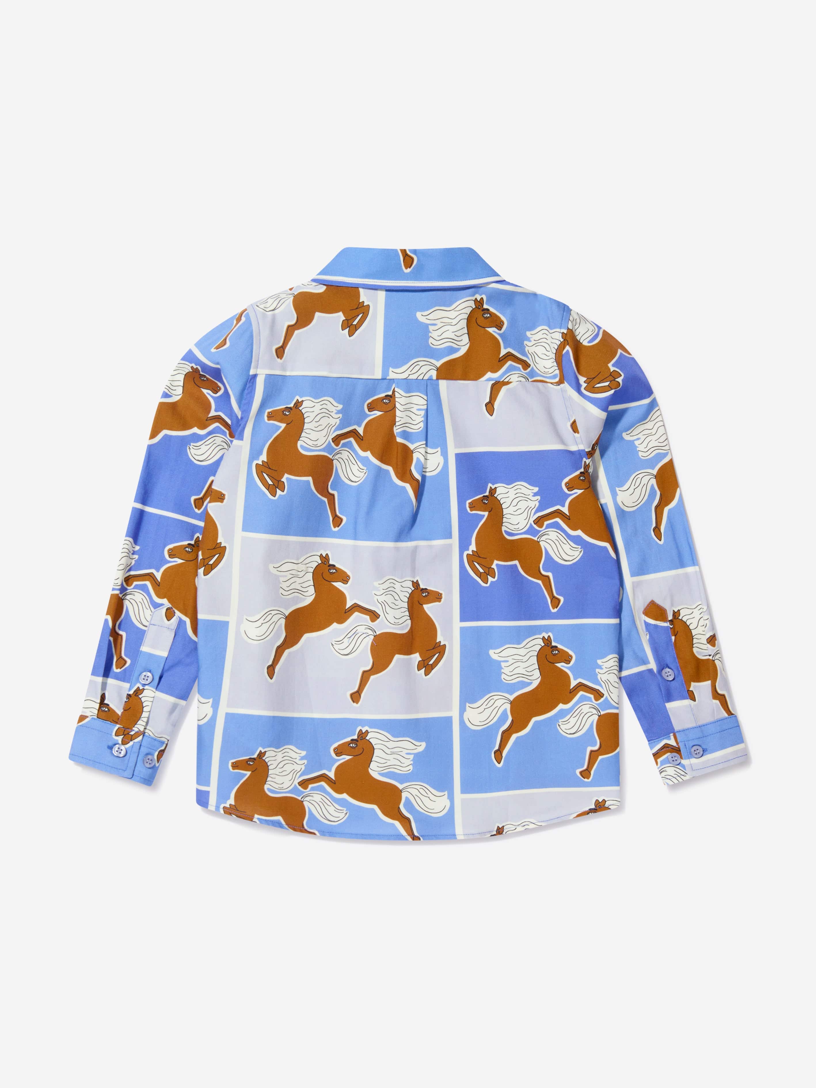 Mini Rodini Kids Organic Cotton Horses Shirt