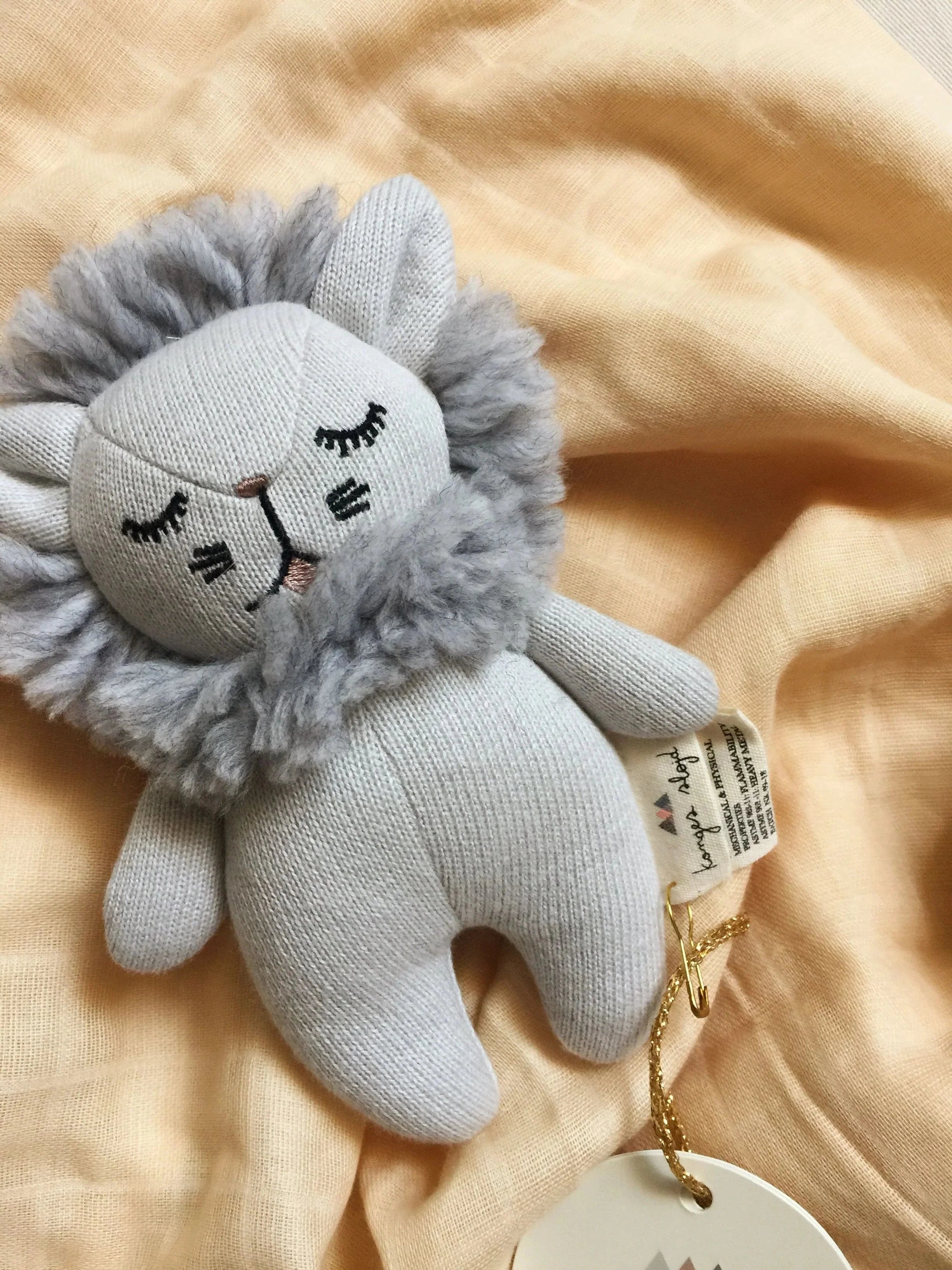 Konges Sløjd Baby Mini Lion Soft Toy in Grey