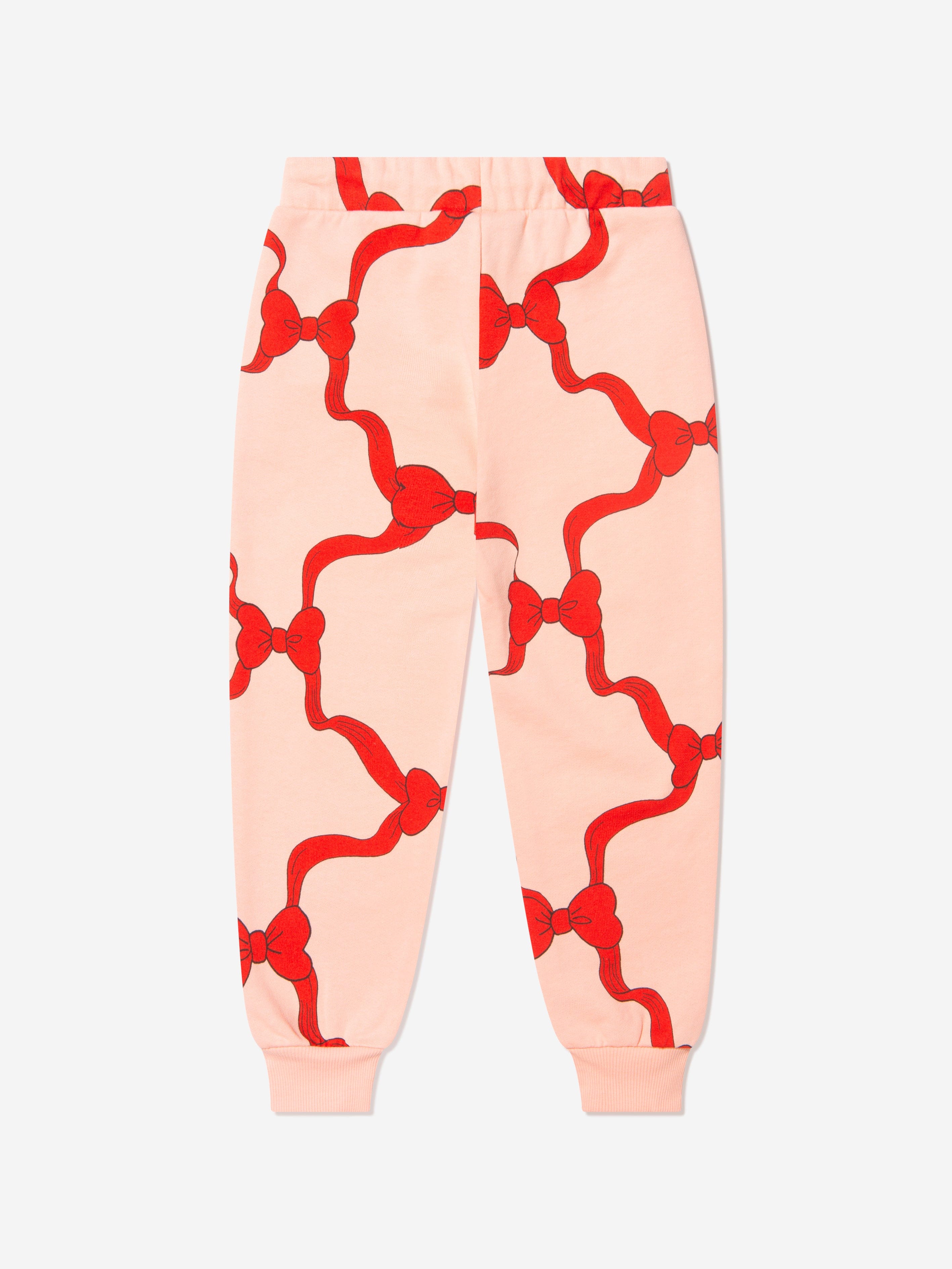 Mini Rodini Girls Organic Cotton Bow Print Joggers