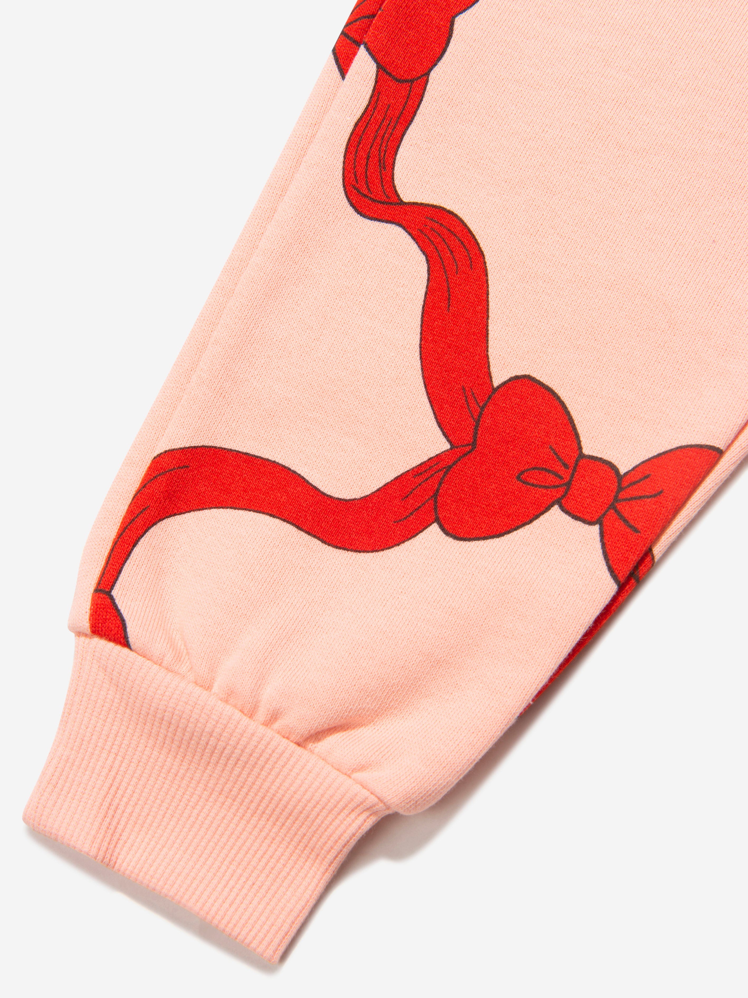 Mini Rodini Girls Organic Cotton Bow Print Joggers