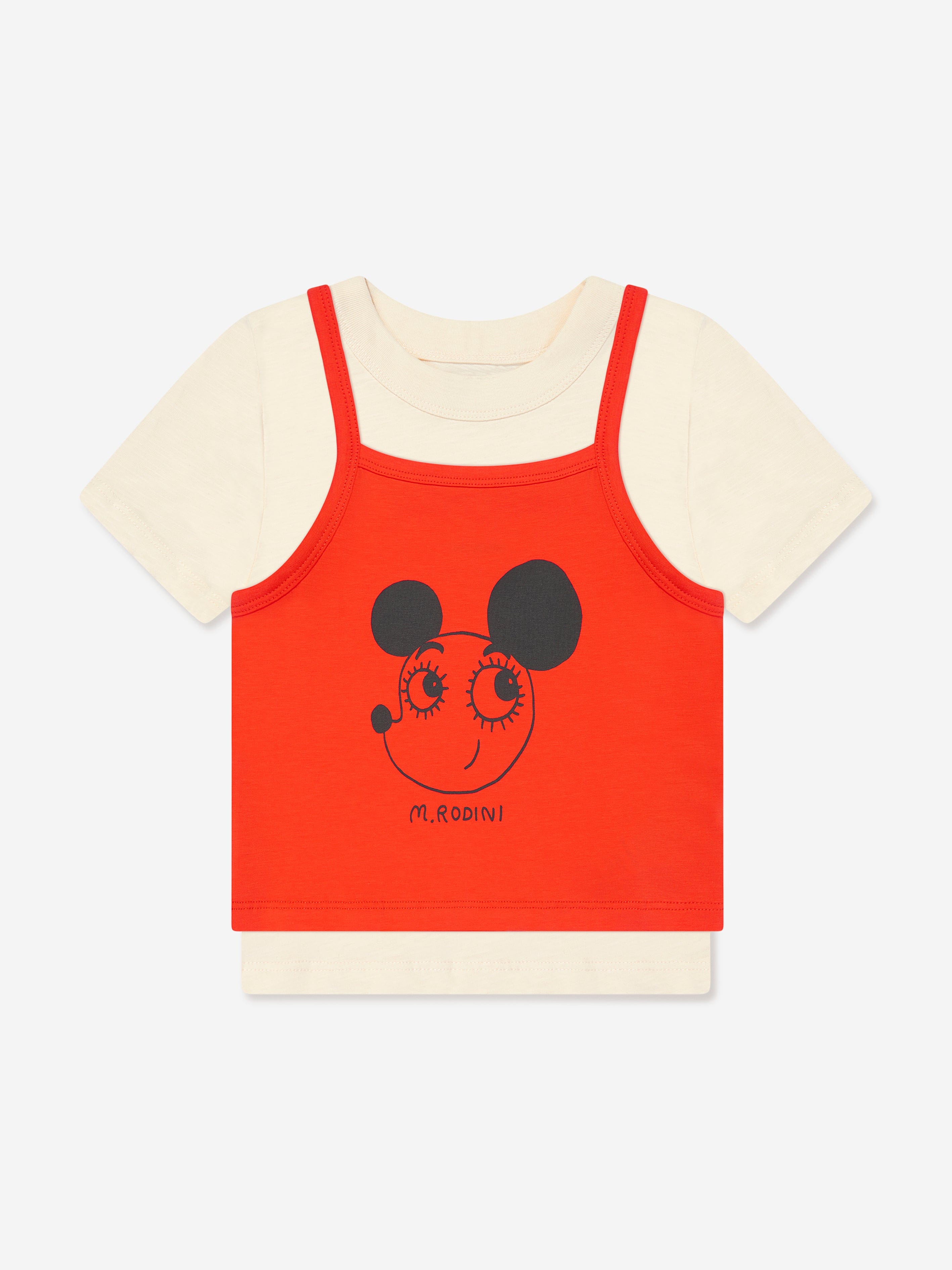 Mini Rodini Girls Ritzrats Tank Top And T-Shirt in Multicolour