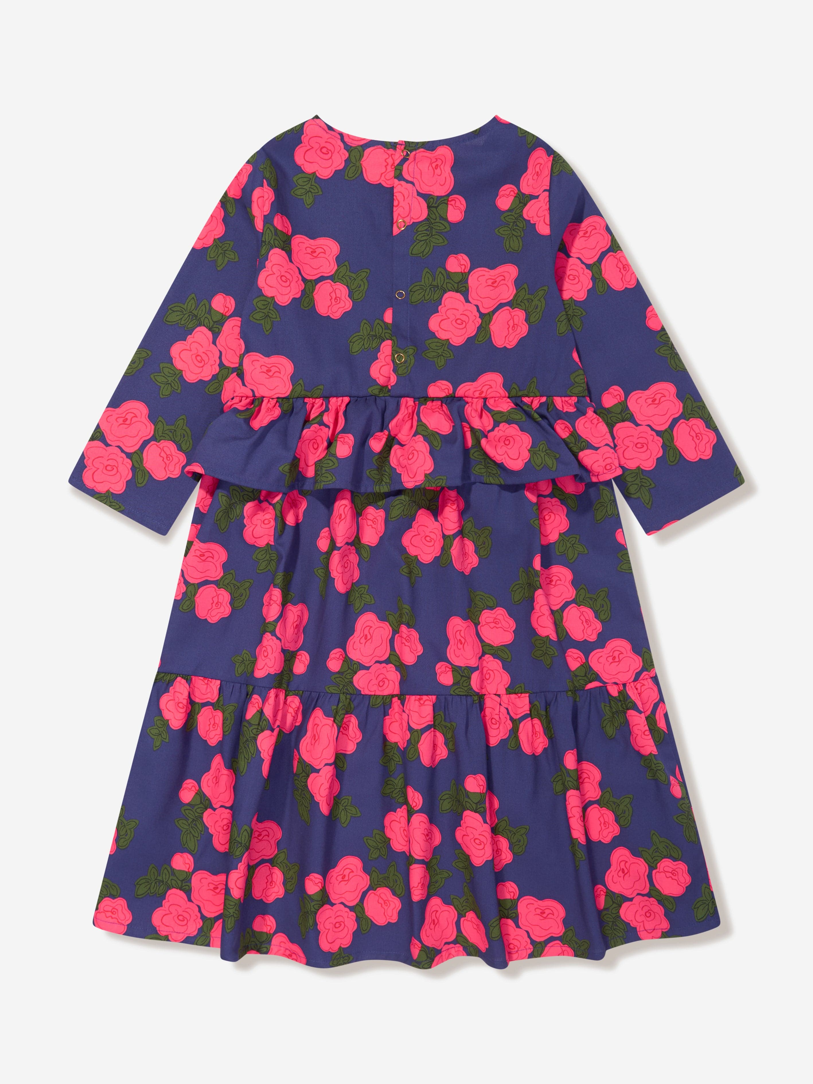 Mini Rodini Girls Rose Frill Dress in Blue