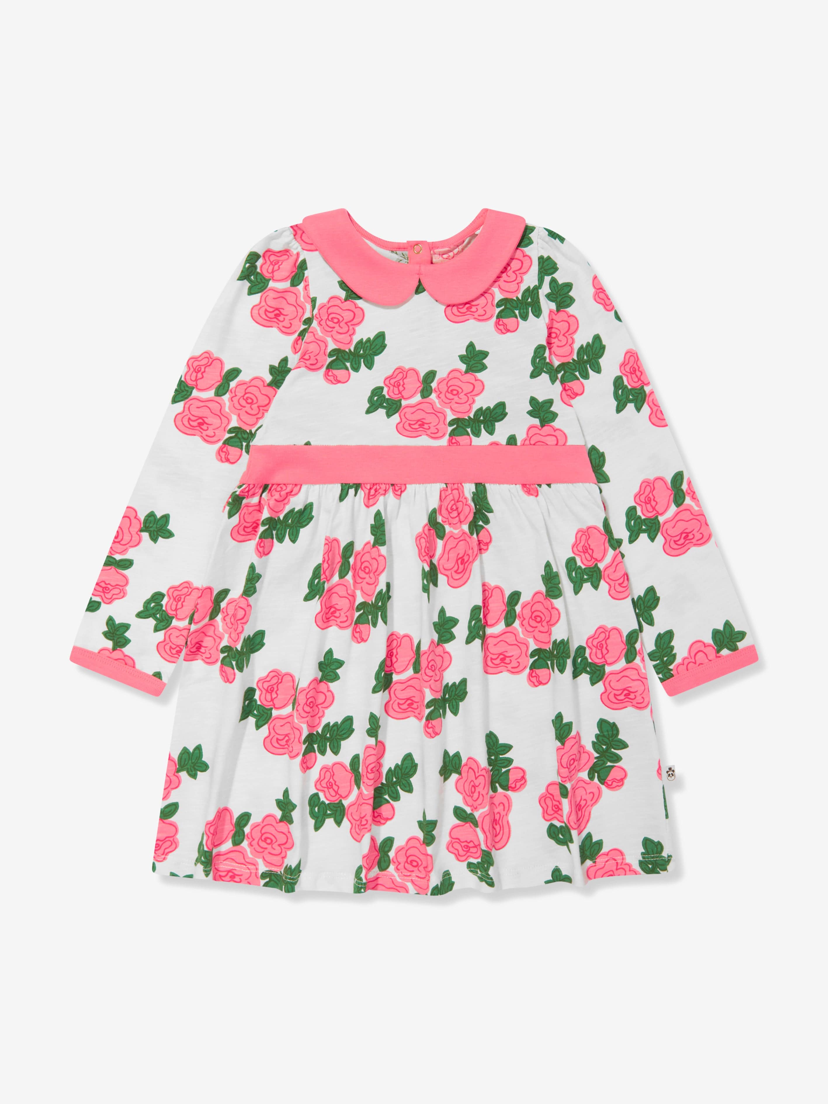 Mini Rodini Girls Rose Print Dress in Pink