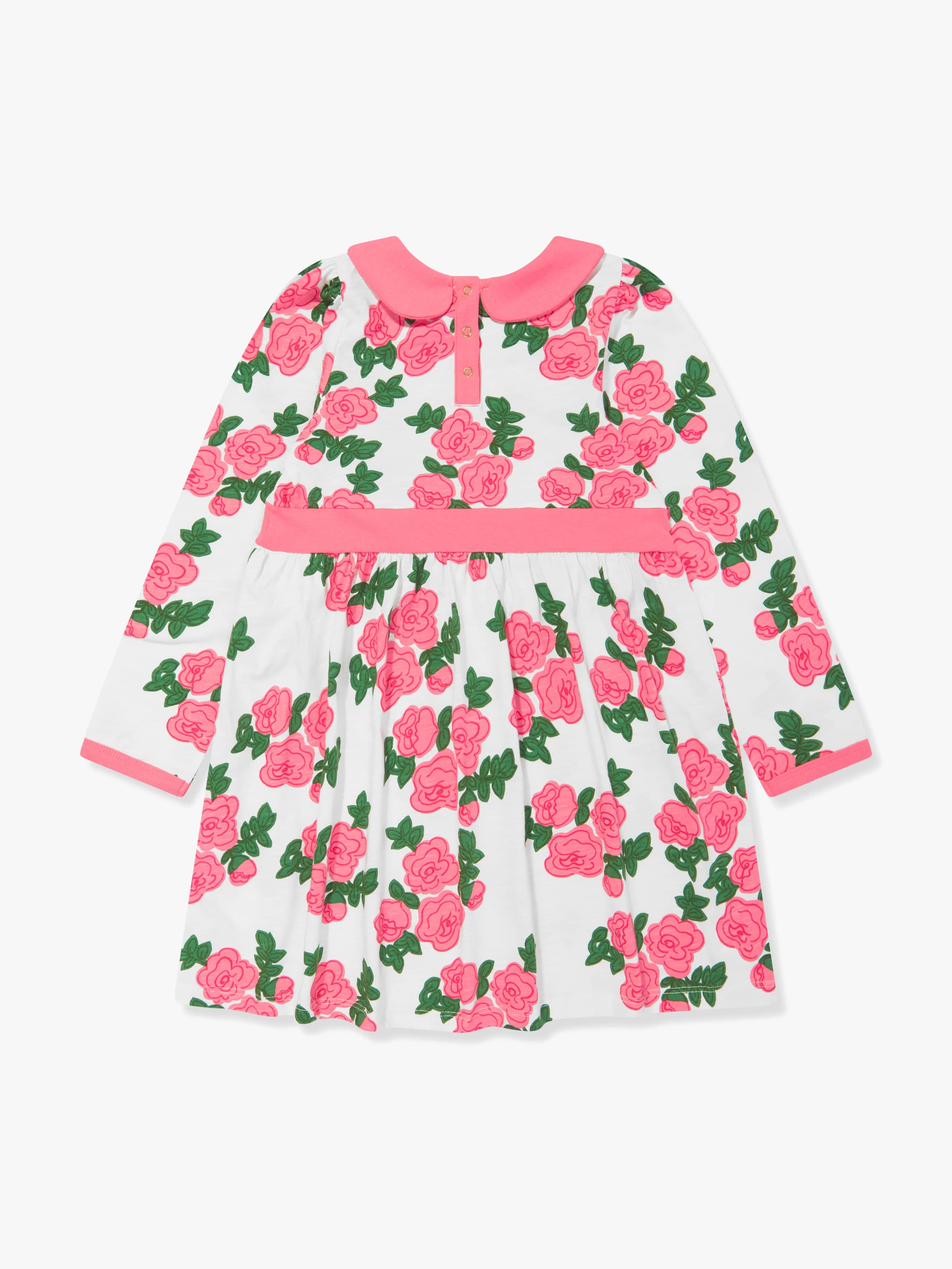 Mini Rodini Girls Rose Print Dress in Pink