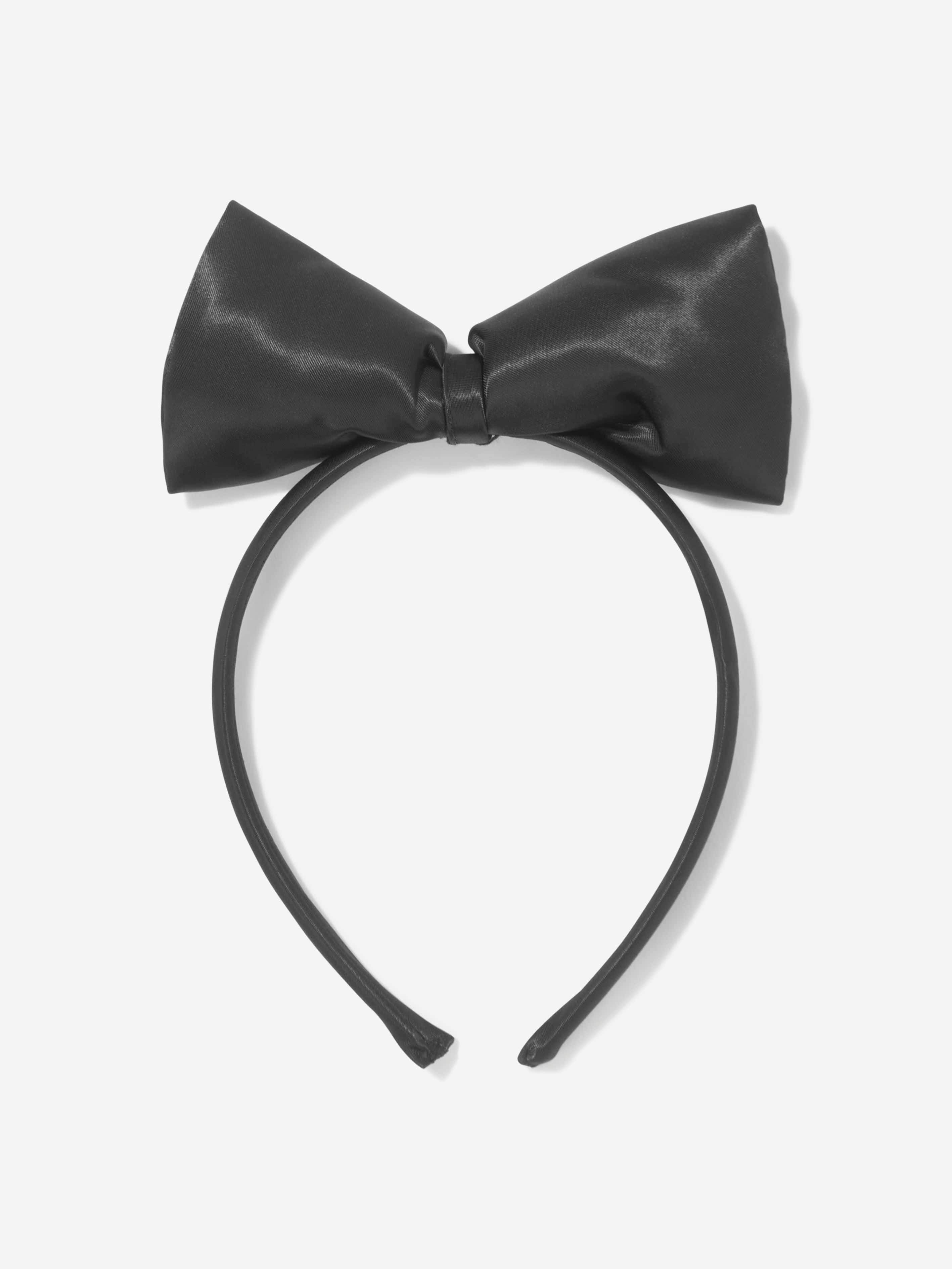 Mini Rodini Girls Satin Bow Headband in Black