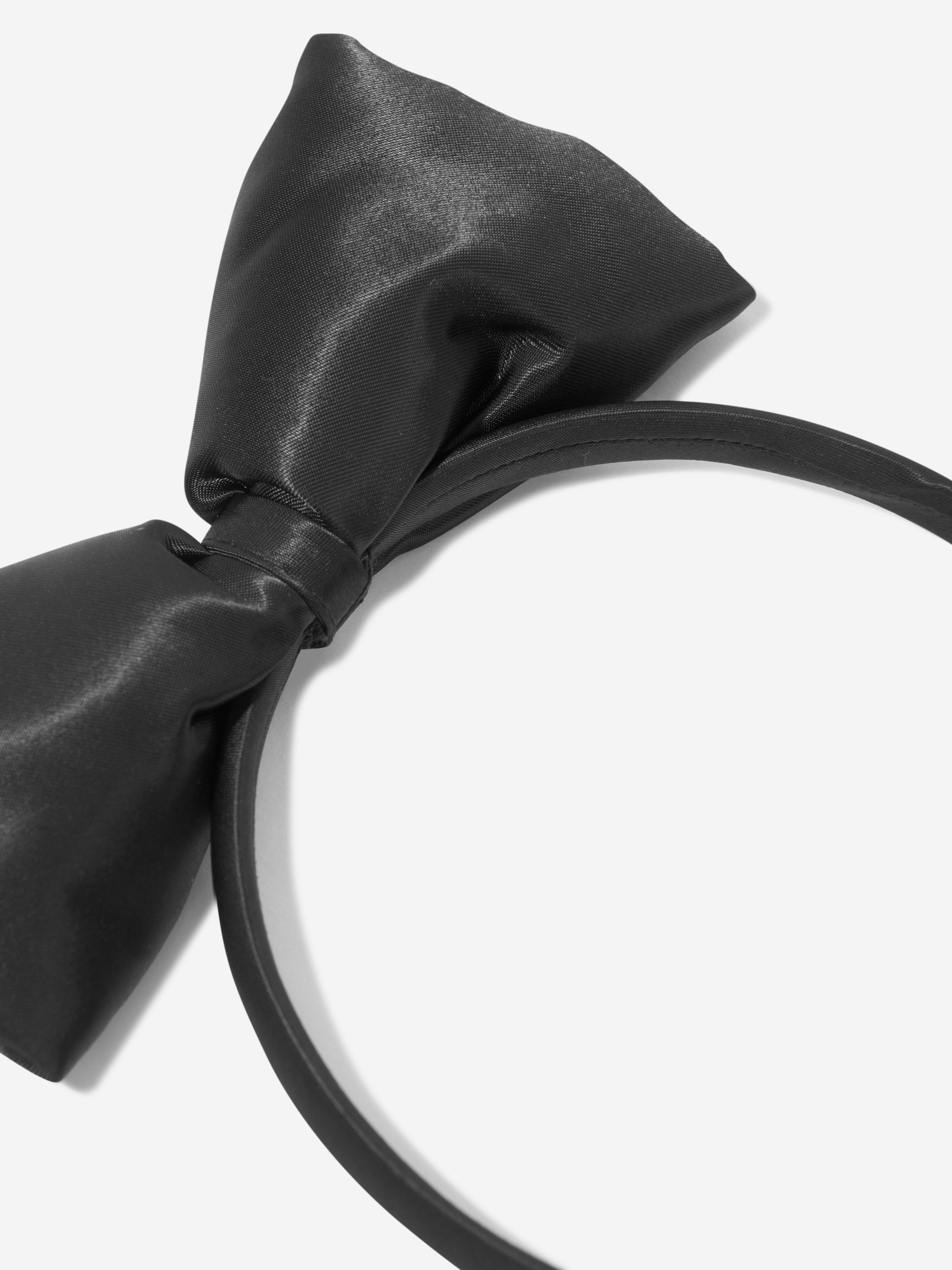 Mini Rodini Girls Satin Bow Headband in Black