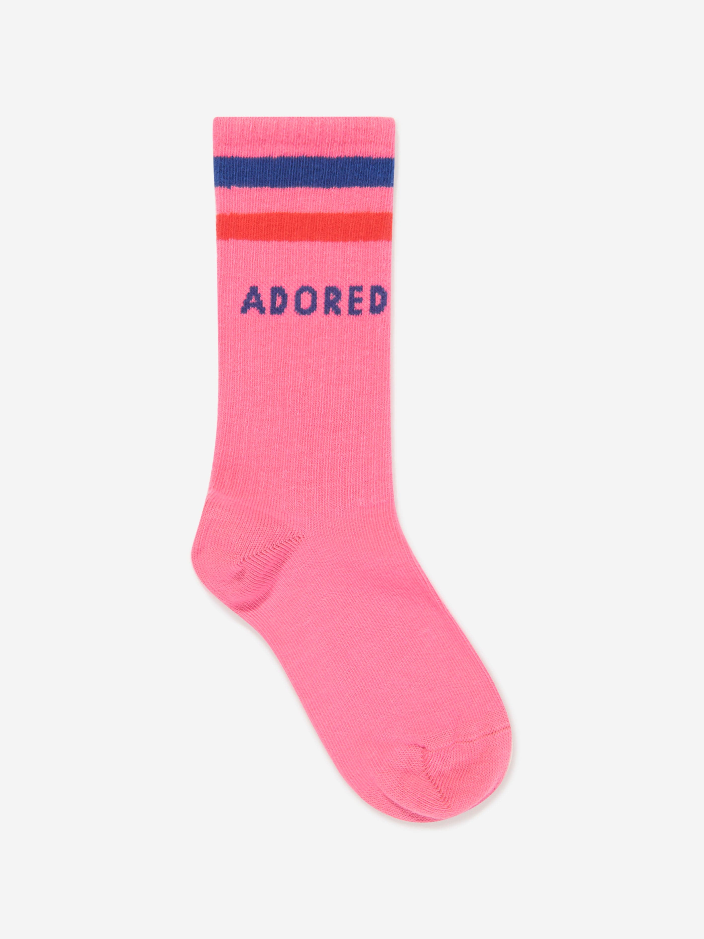 Mini Rodini Girls Roses 2 Pack Socks Set in Pink