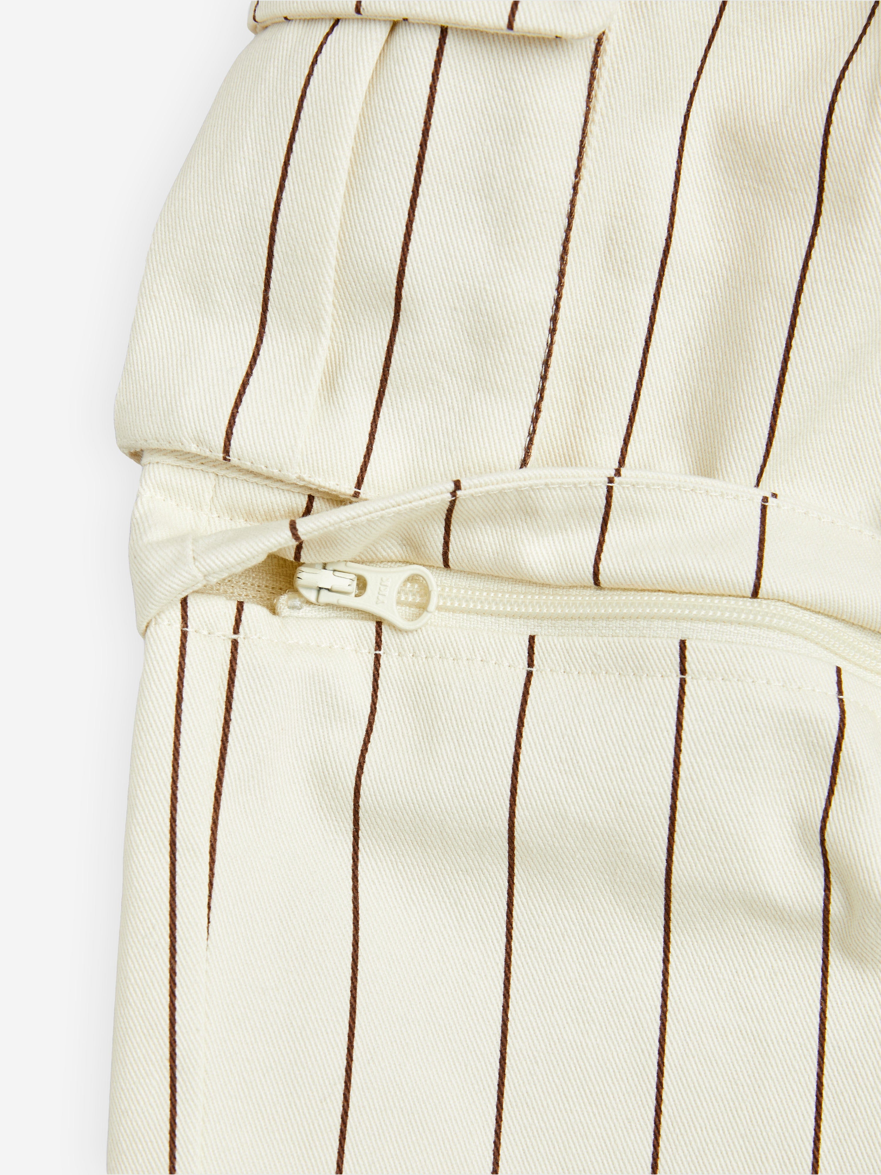 Mini Rodini Kids Striped Cargo Trousers in Ivory