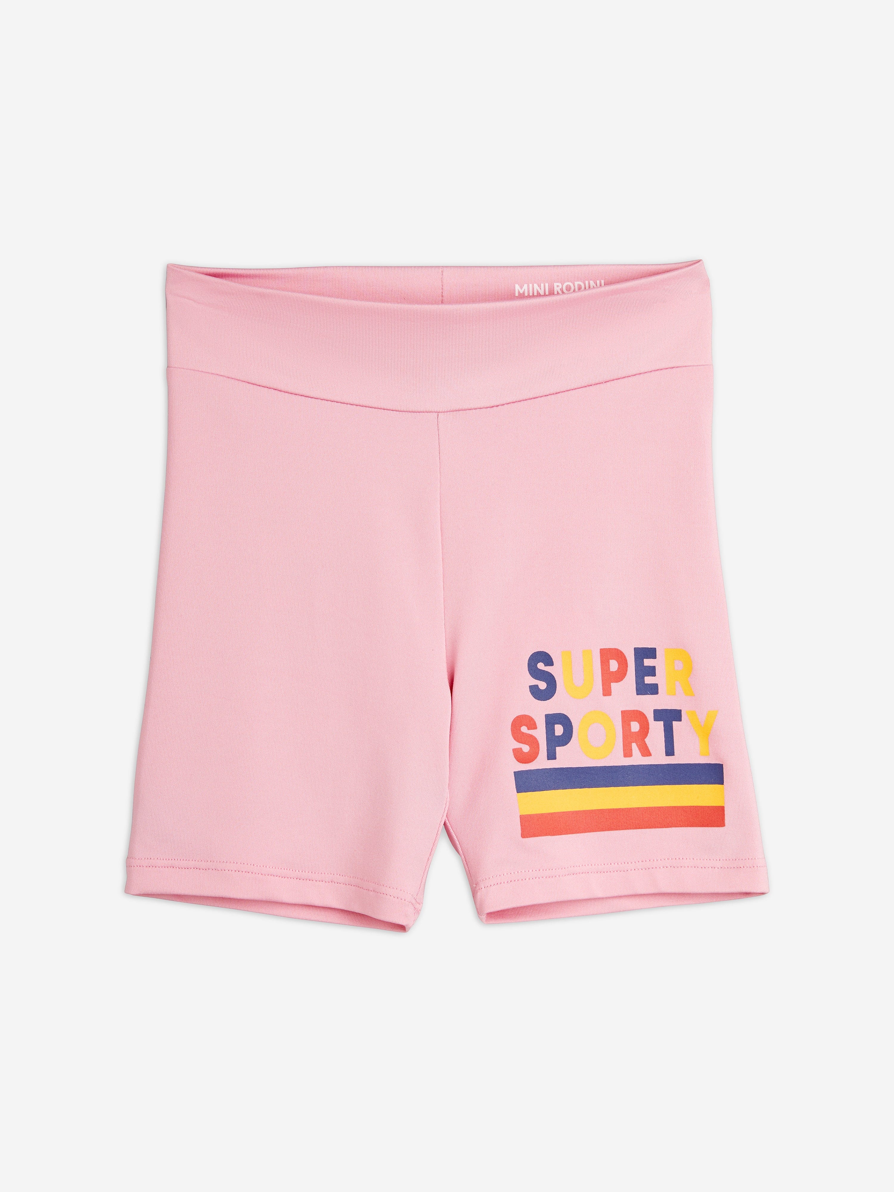 Mini Rodini Girls Super Sporty Bike Shorts in Pink