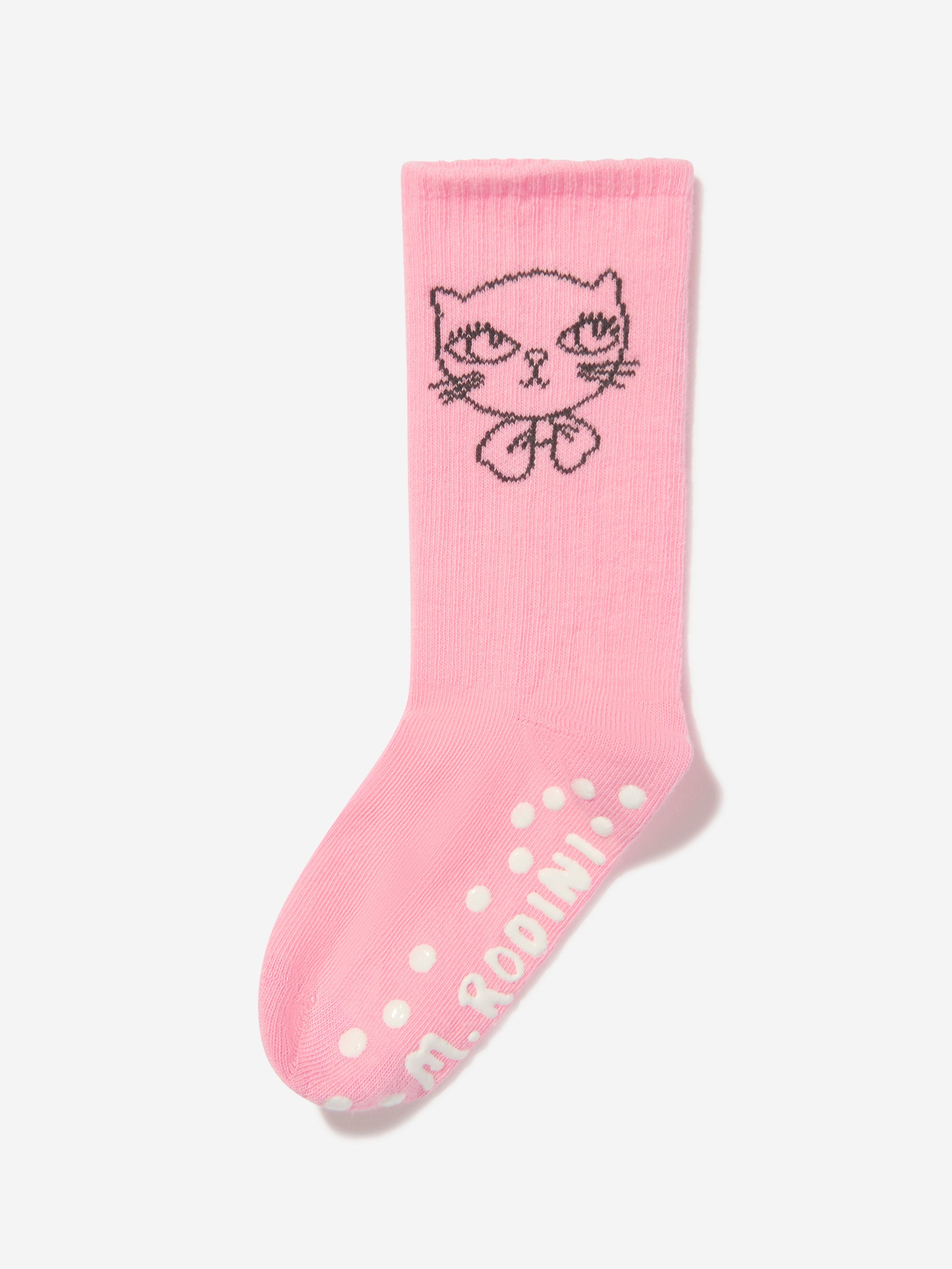 Mini Rodini Girls Cathletes Antislip Socks in Pink