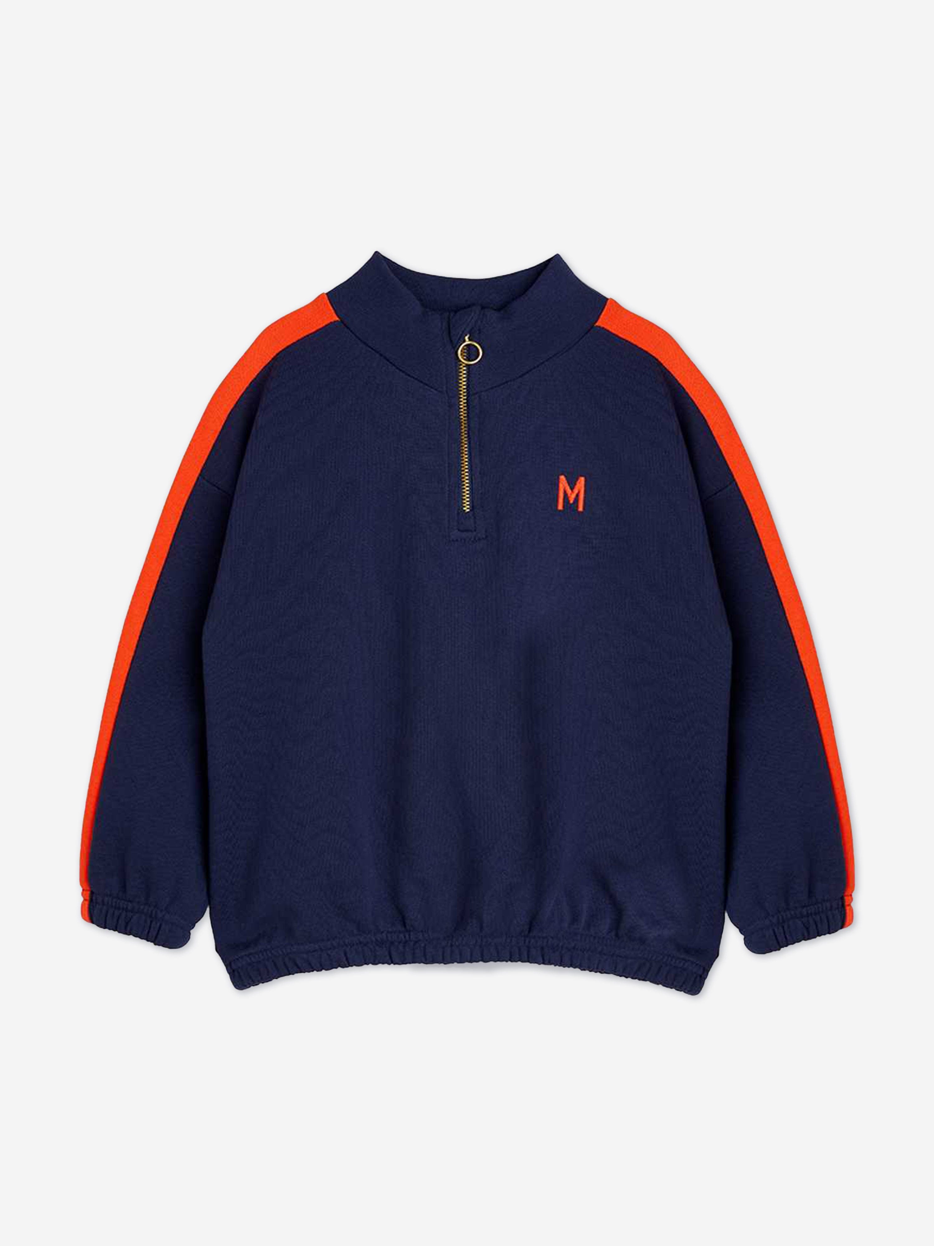 Boys Panel Embroidered Sweatshirt in Navy