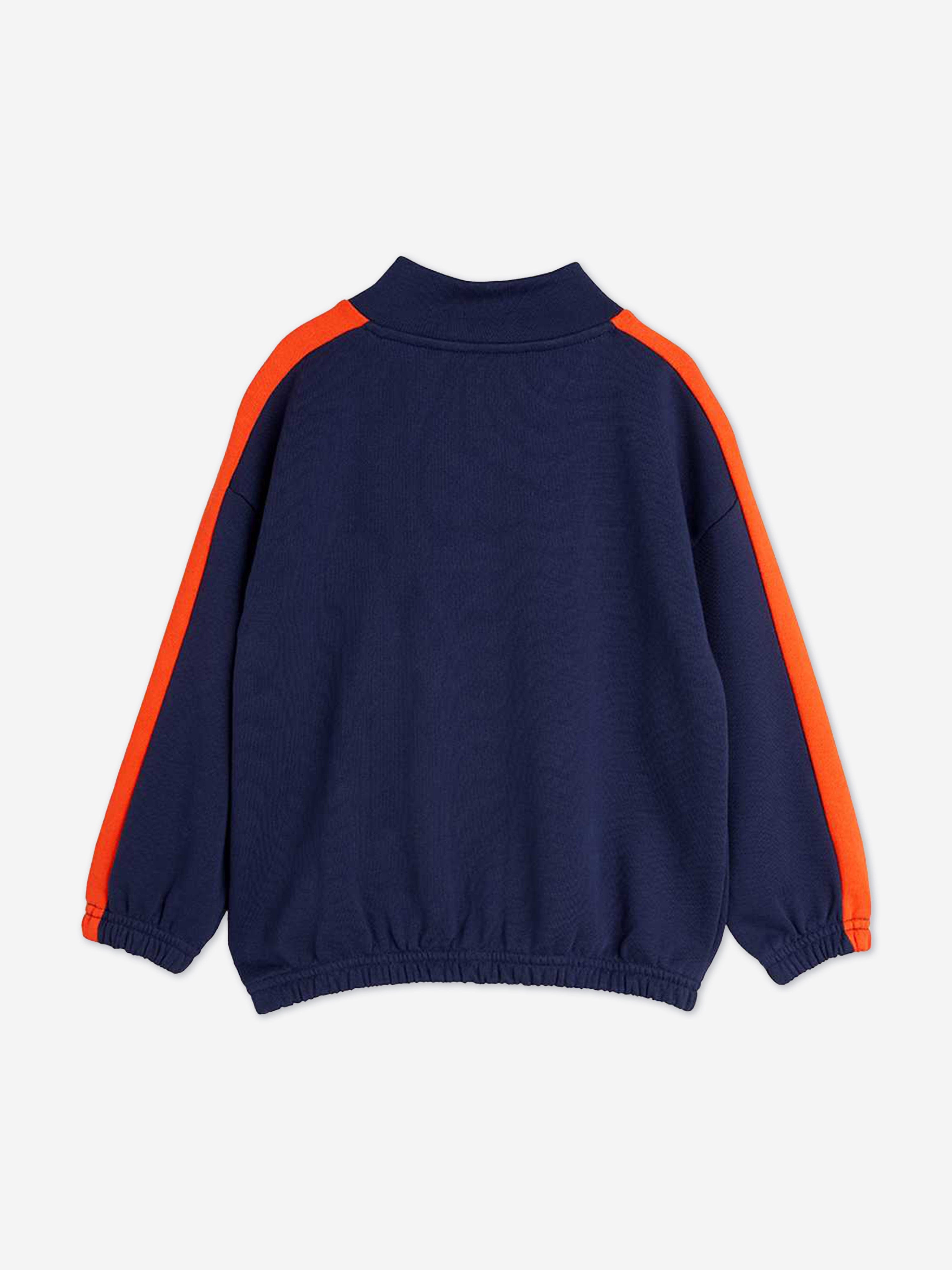 Boys Panel Embroidered Sweatshirt in Navy