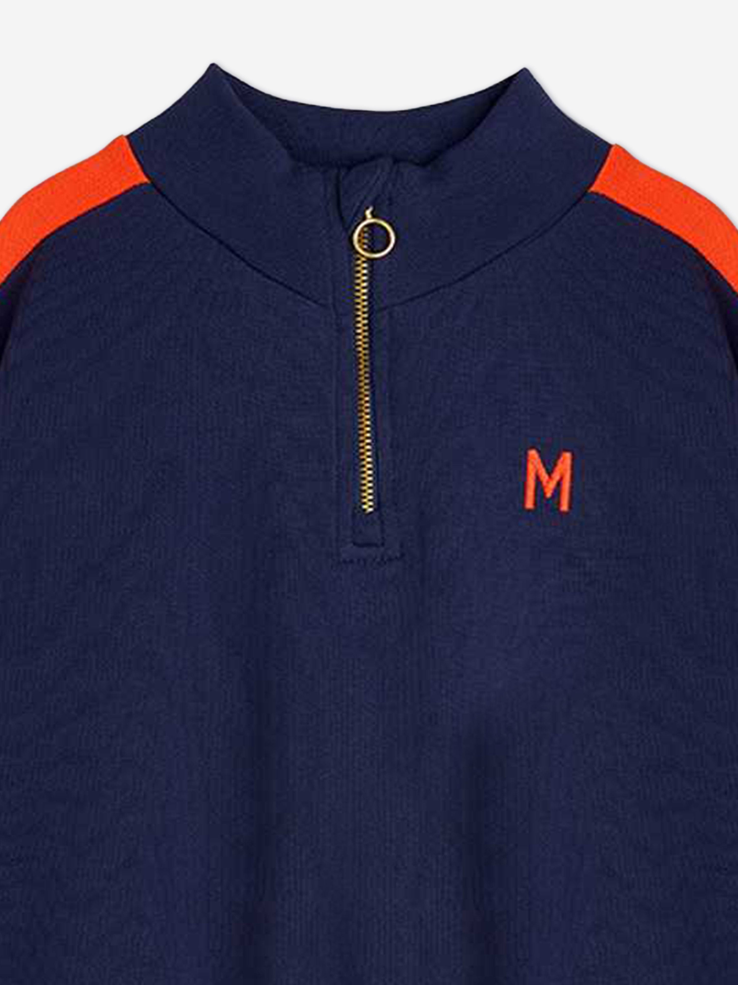 Boys Panel Embroidered Sweatshirt in Navy