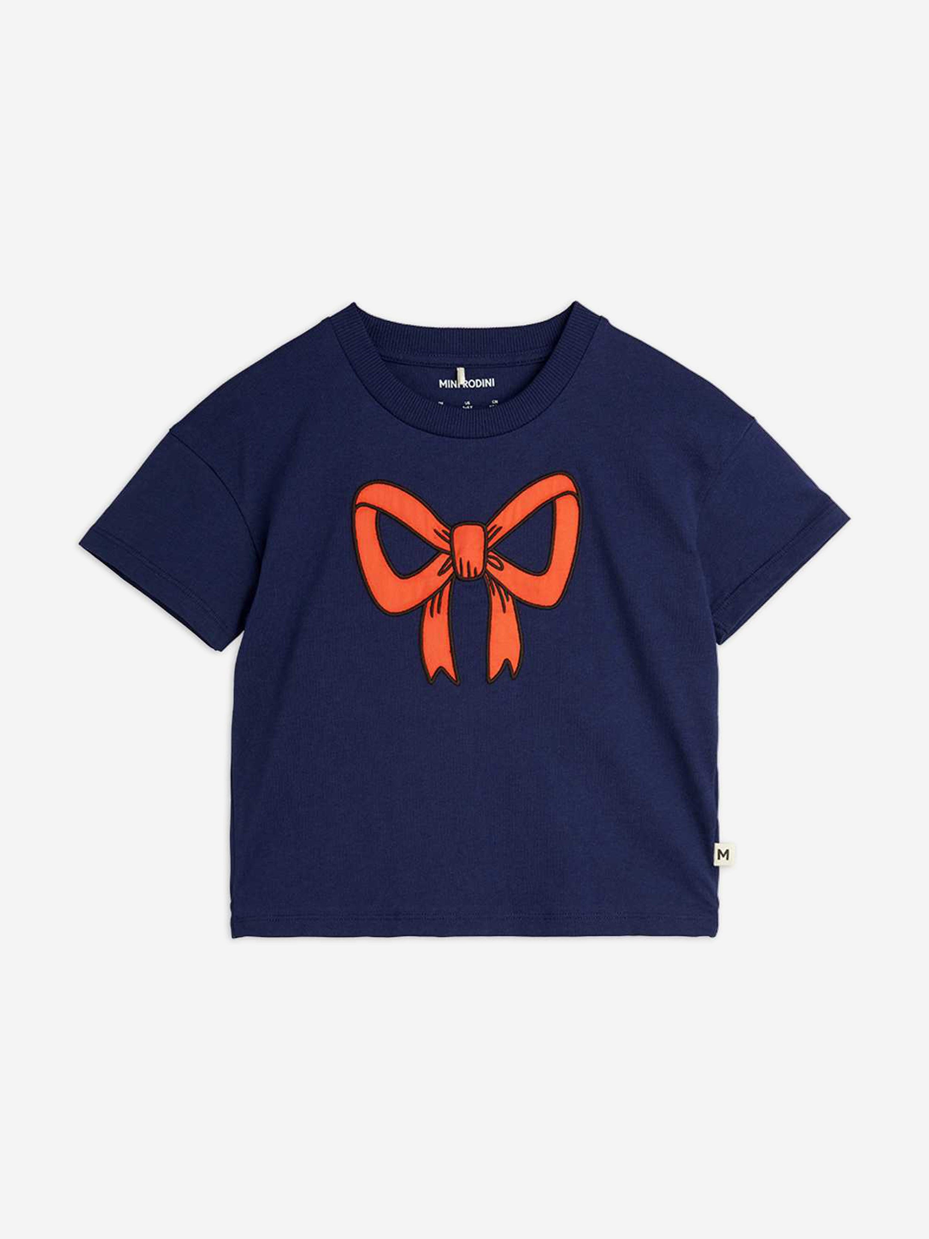 Girls Bow Application T-Shirt in Navy