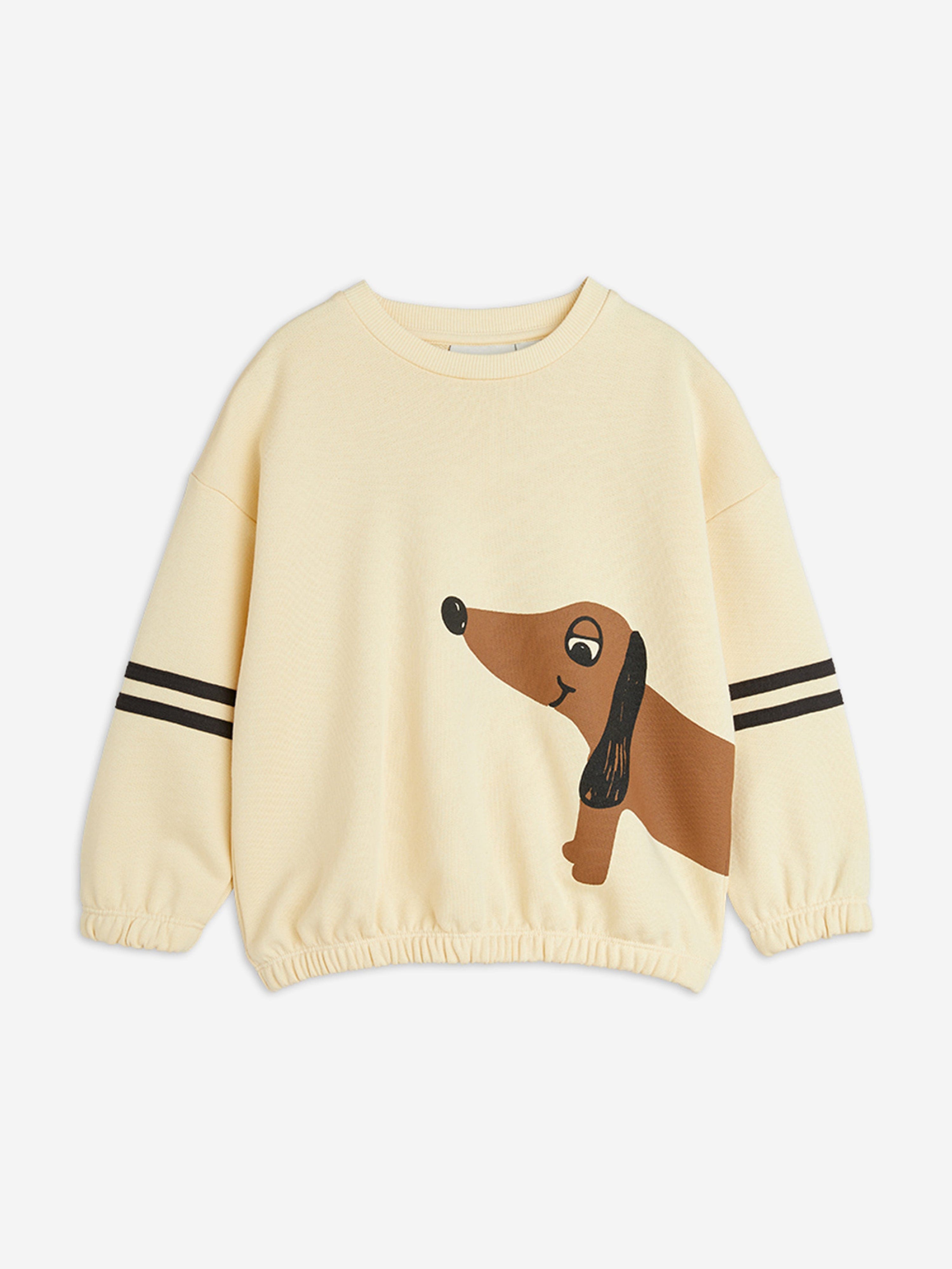 Boys Dog Striped Sweatshirt in Beige