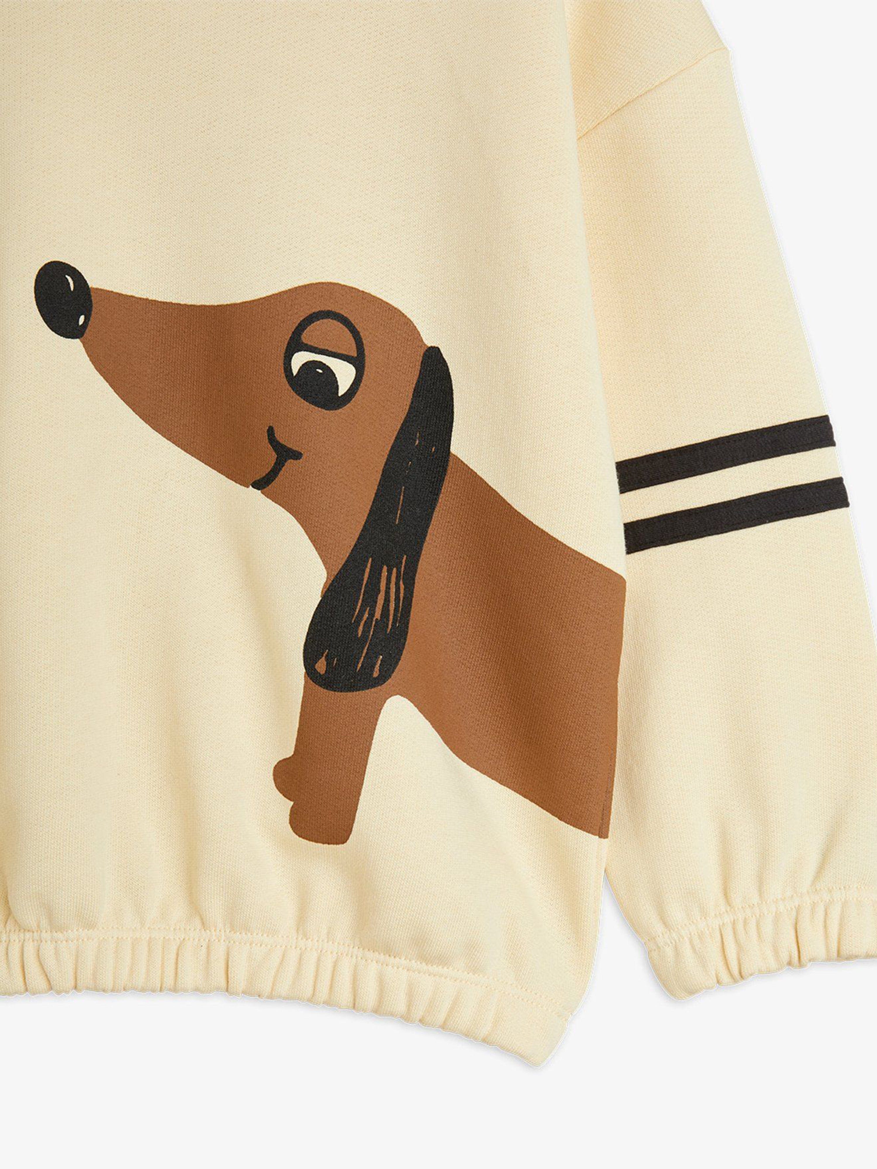 Boys Dog Striped Sweatshirt in Beige