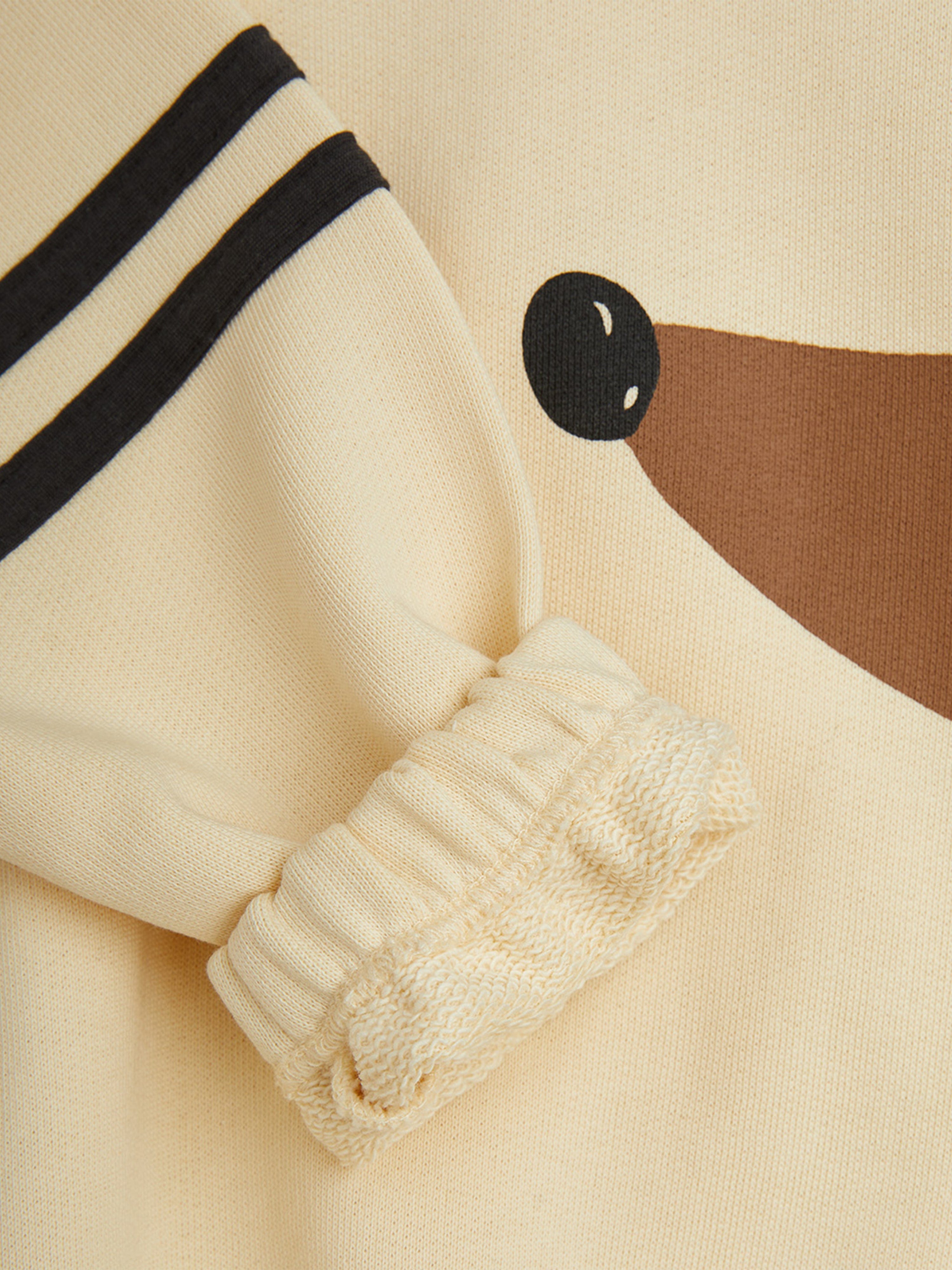 Boys Dog Striped Sweatshirt in Beige