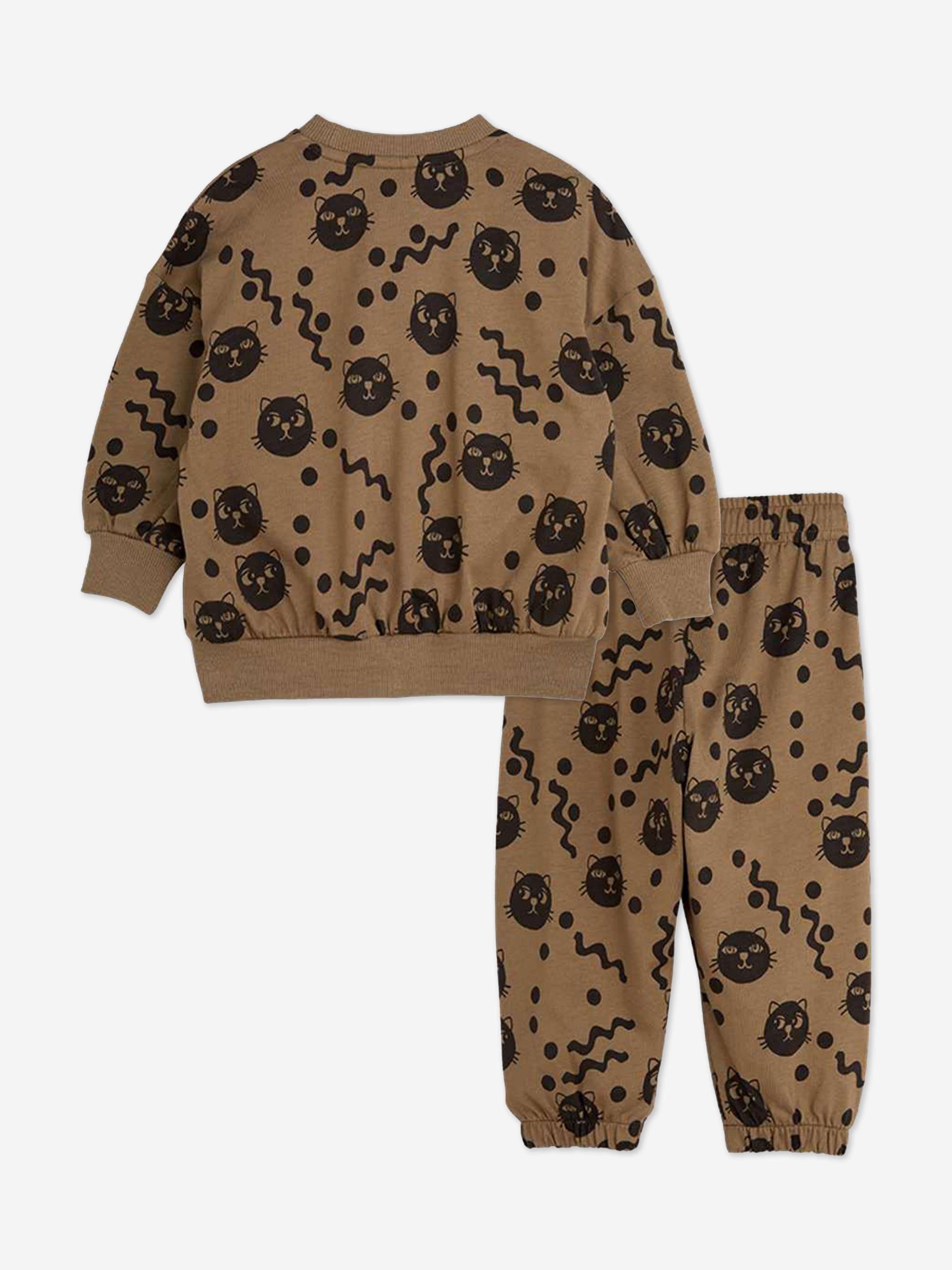 Baby Squiggly Cats AOP Tracksuit in Brown