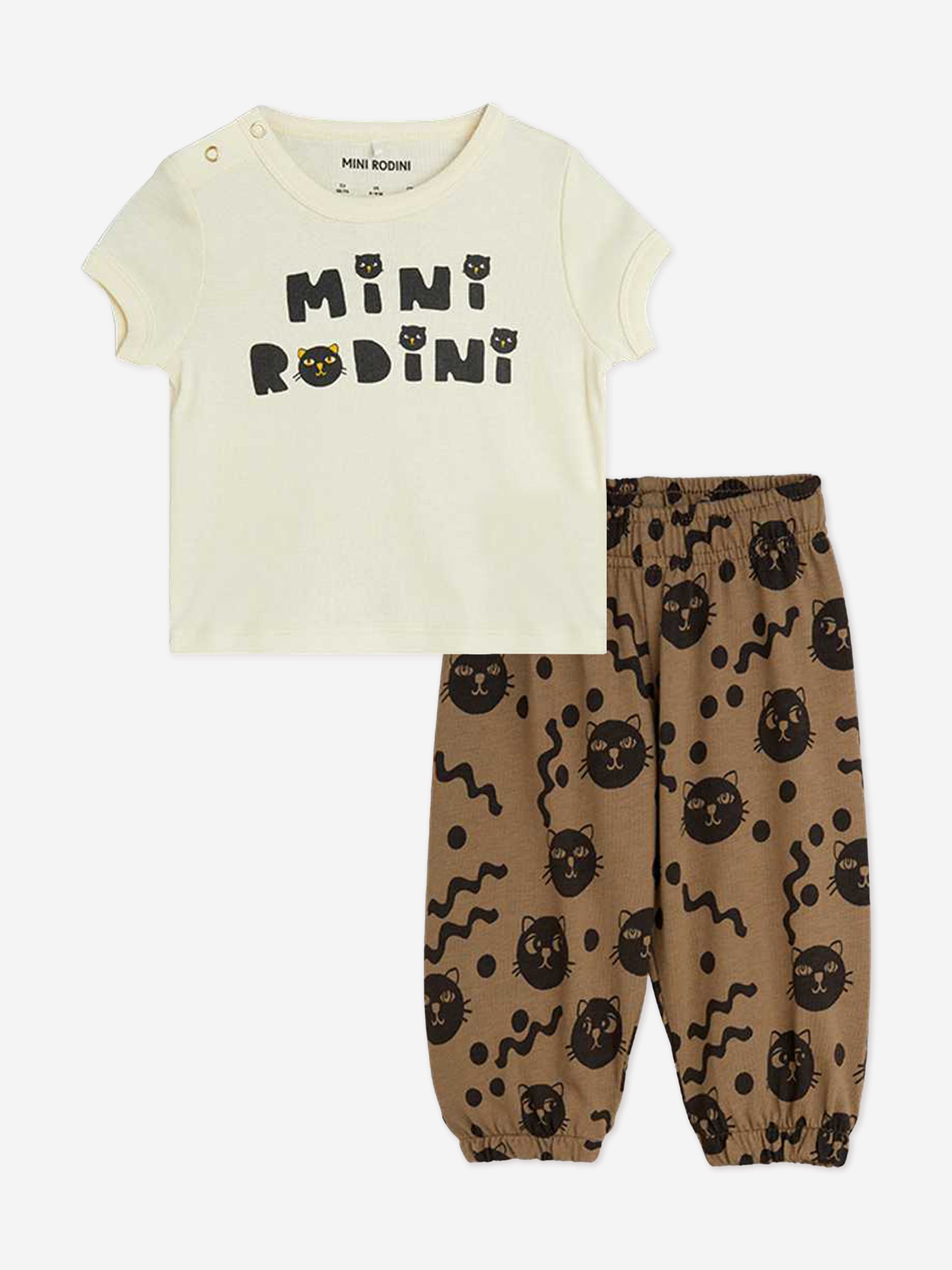 Baby Cats Trouser Set in Brown