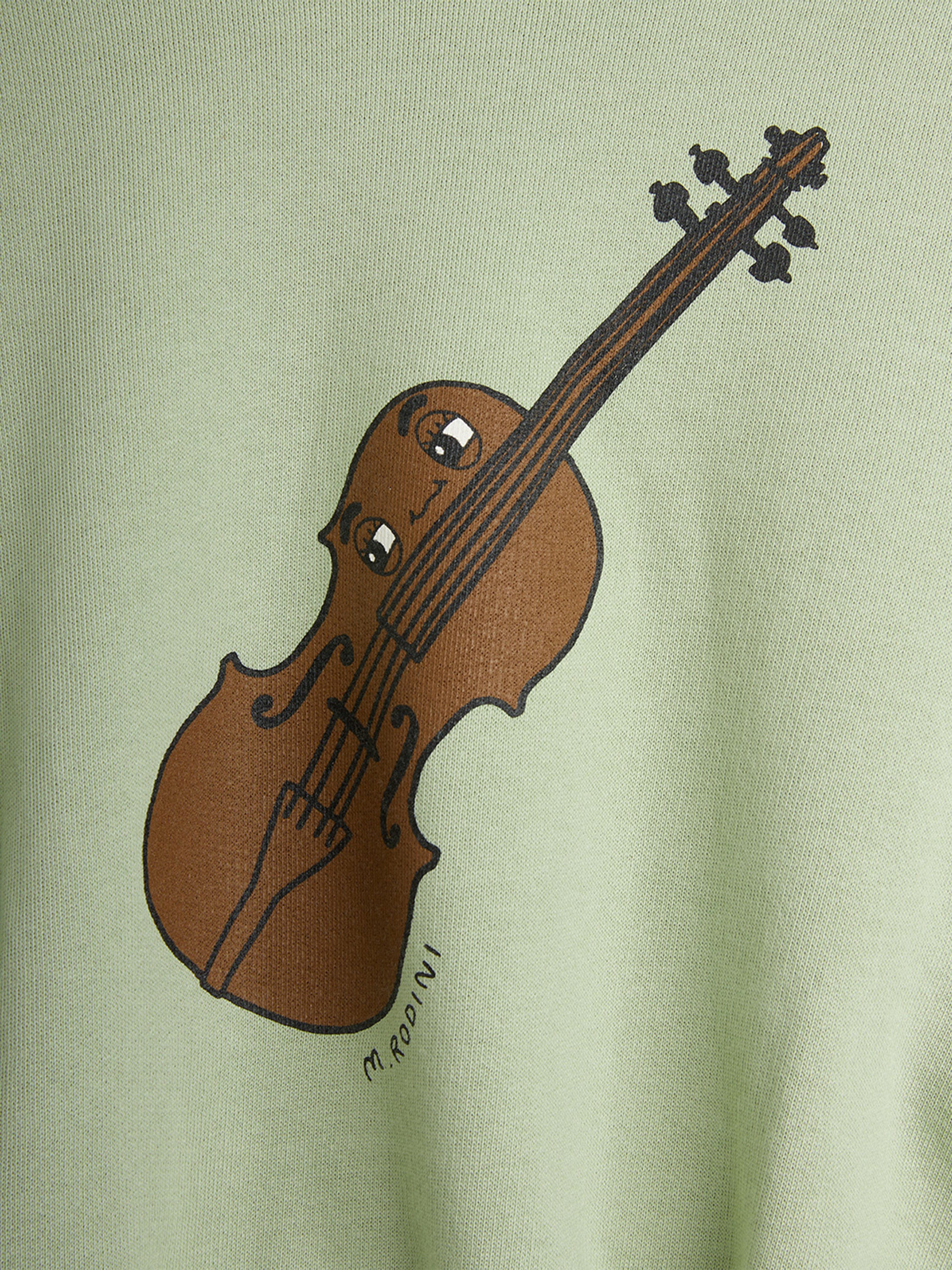 Mini Rodini Girls Violin Sweatshirt in Green