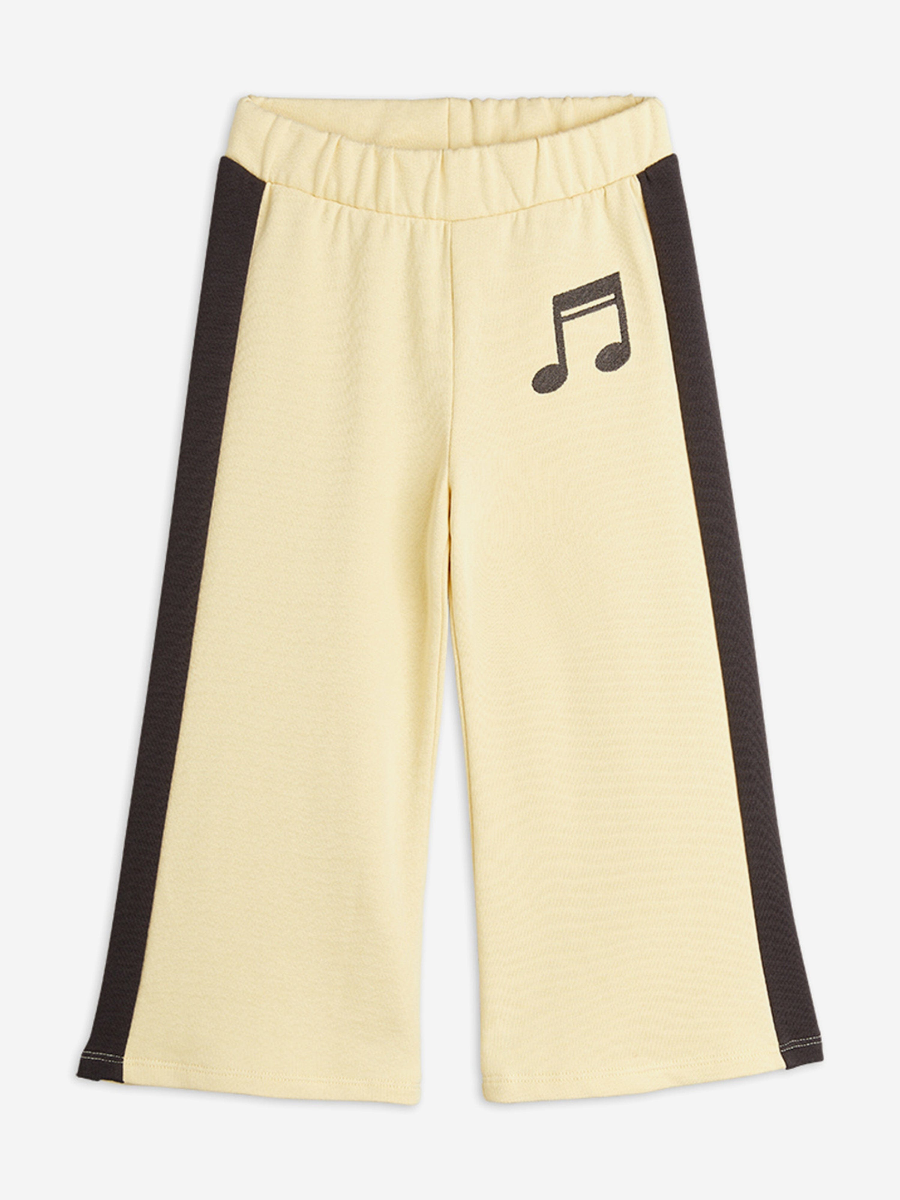 Mini Rodini Girls Note Embroidered Joggers in Yellow