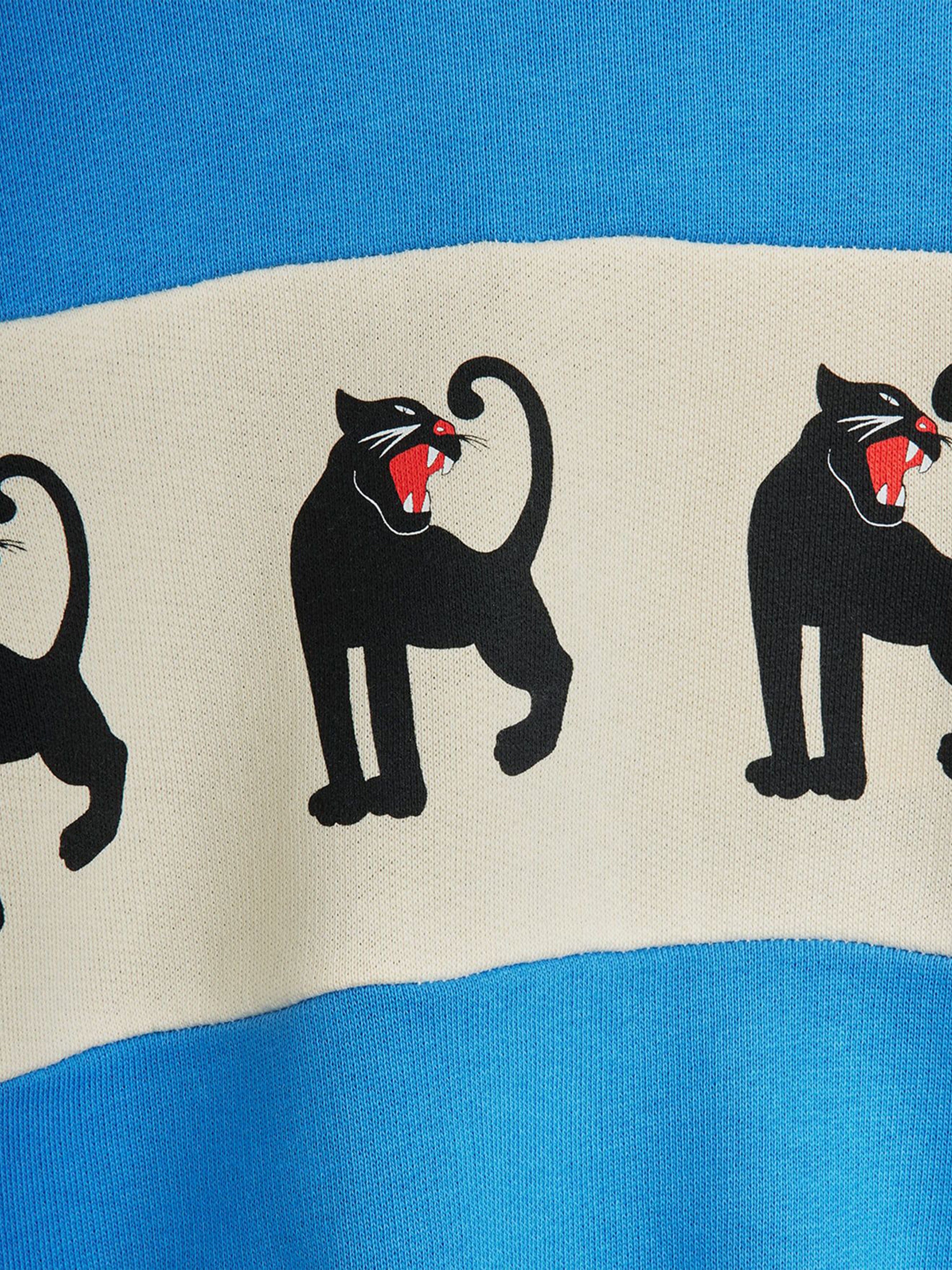 Mini Rodini Kids Panther Panel Sweatshirt in Blue