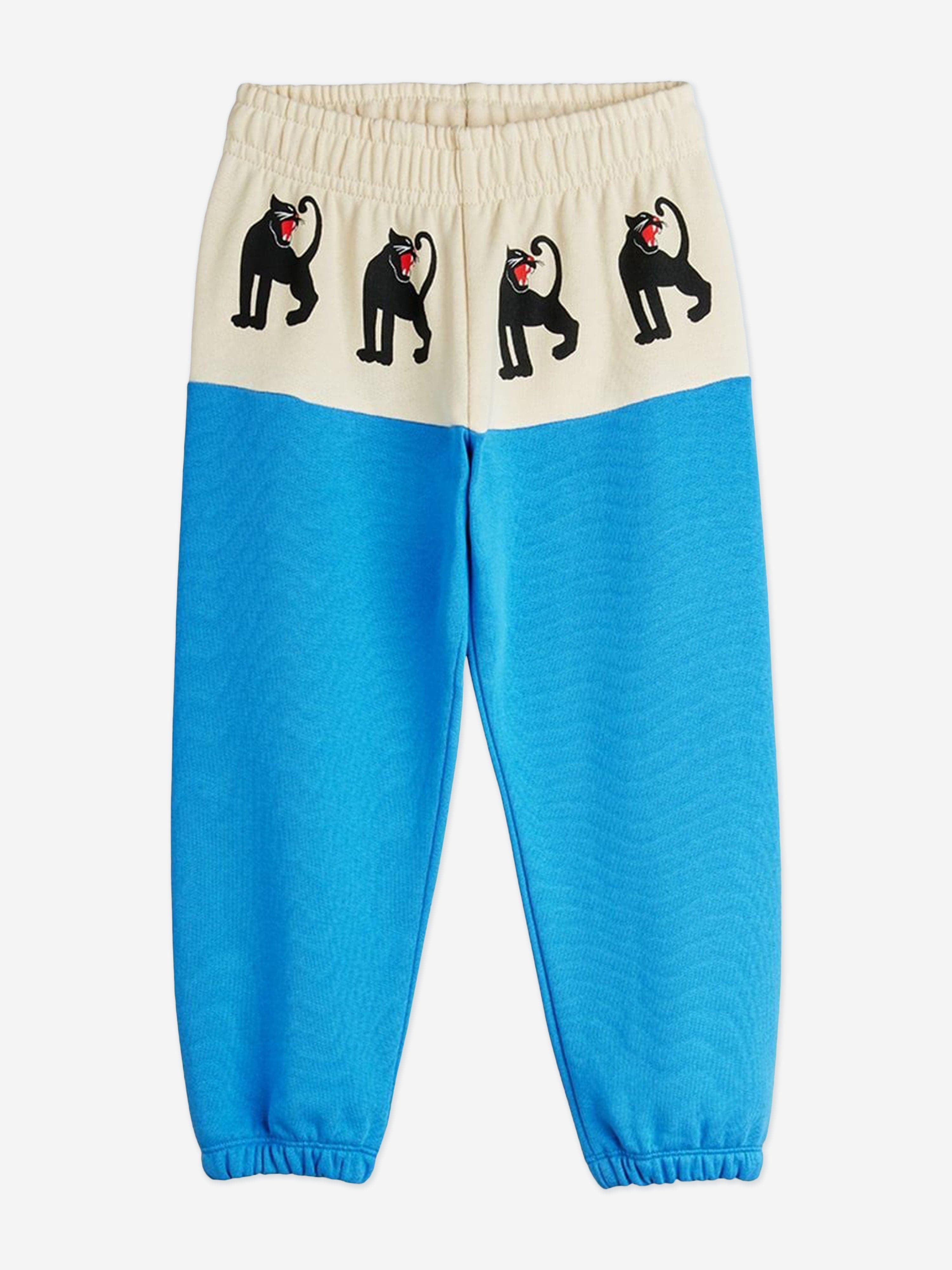 Mini Rodini Kids Panther Panel Joggers in Blue