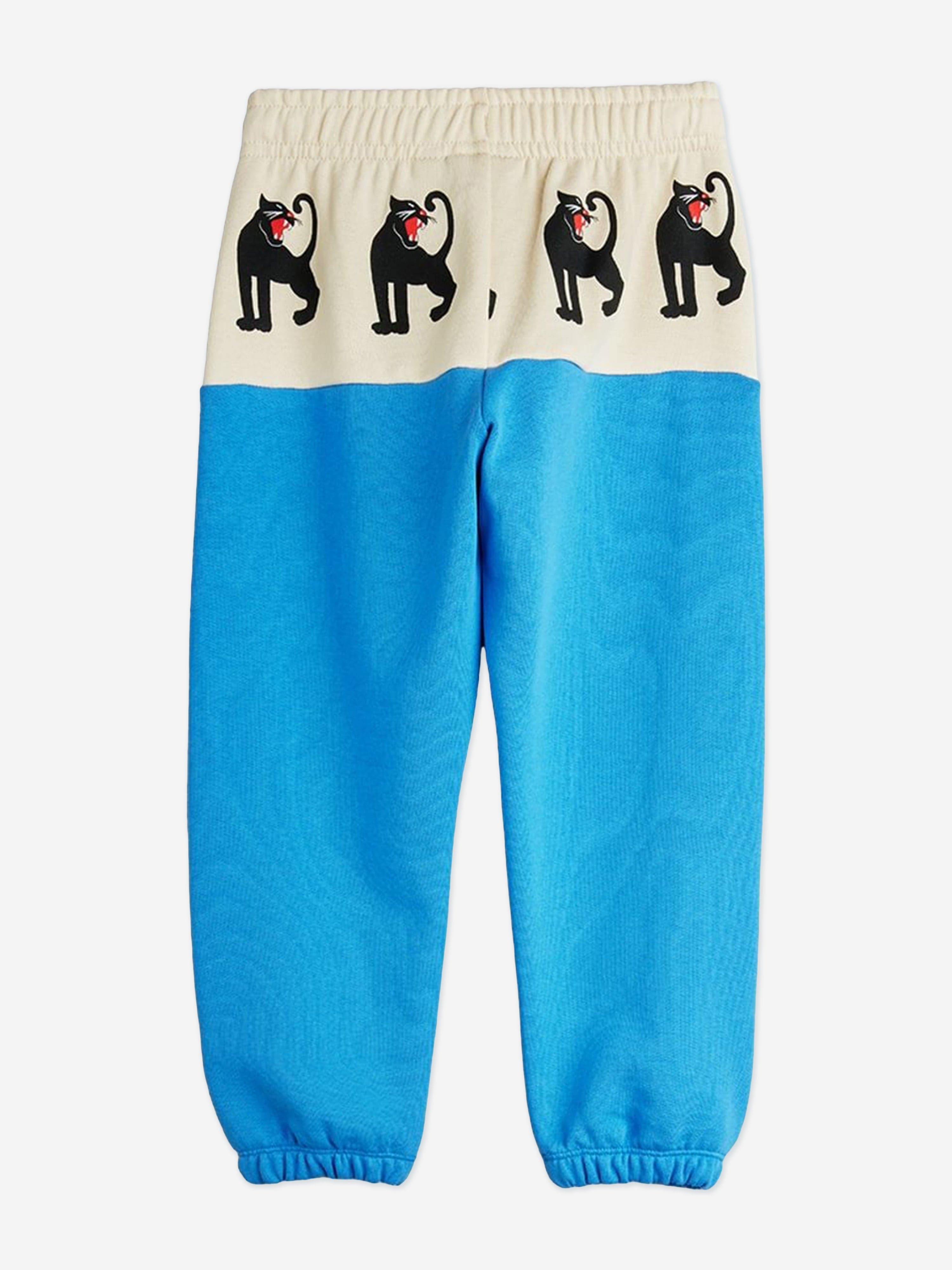 Mini Rodini Kids Panther Panel Joggers in Blue