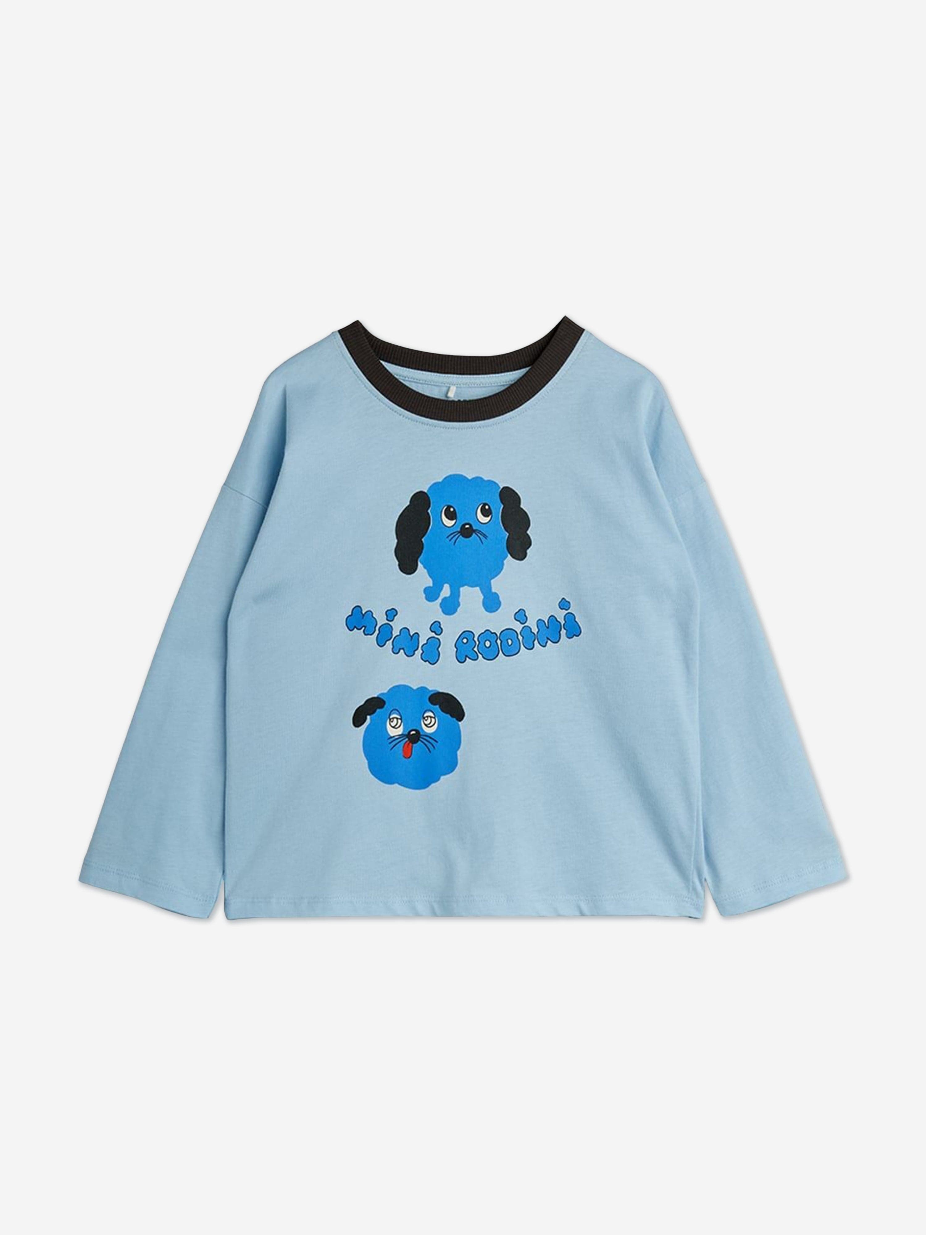Mini Rodini Baby Doggies Long Sleeve T-Shirt in Blue