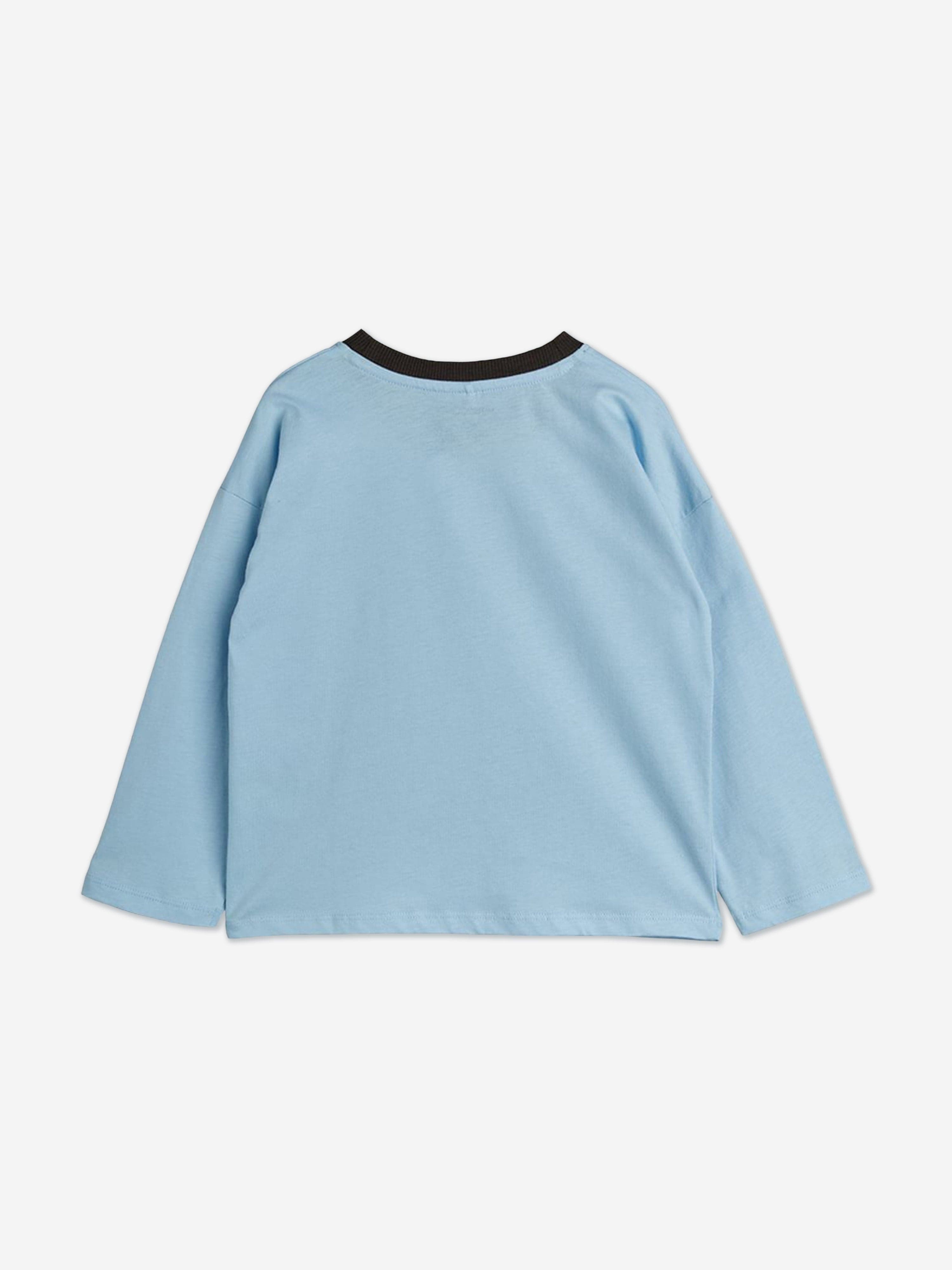 Mini Rodini Baby Doggies Long Sleeve T-Shirt in Blue