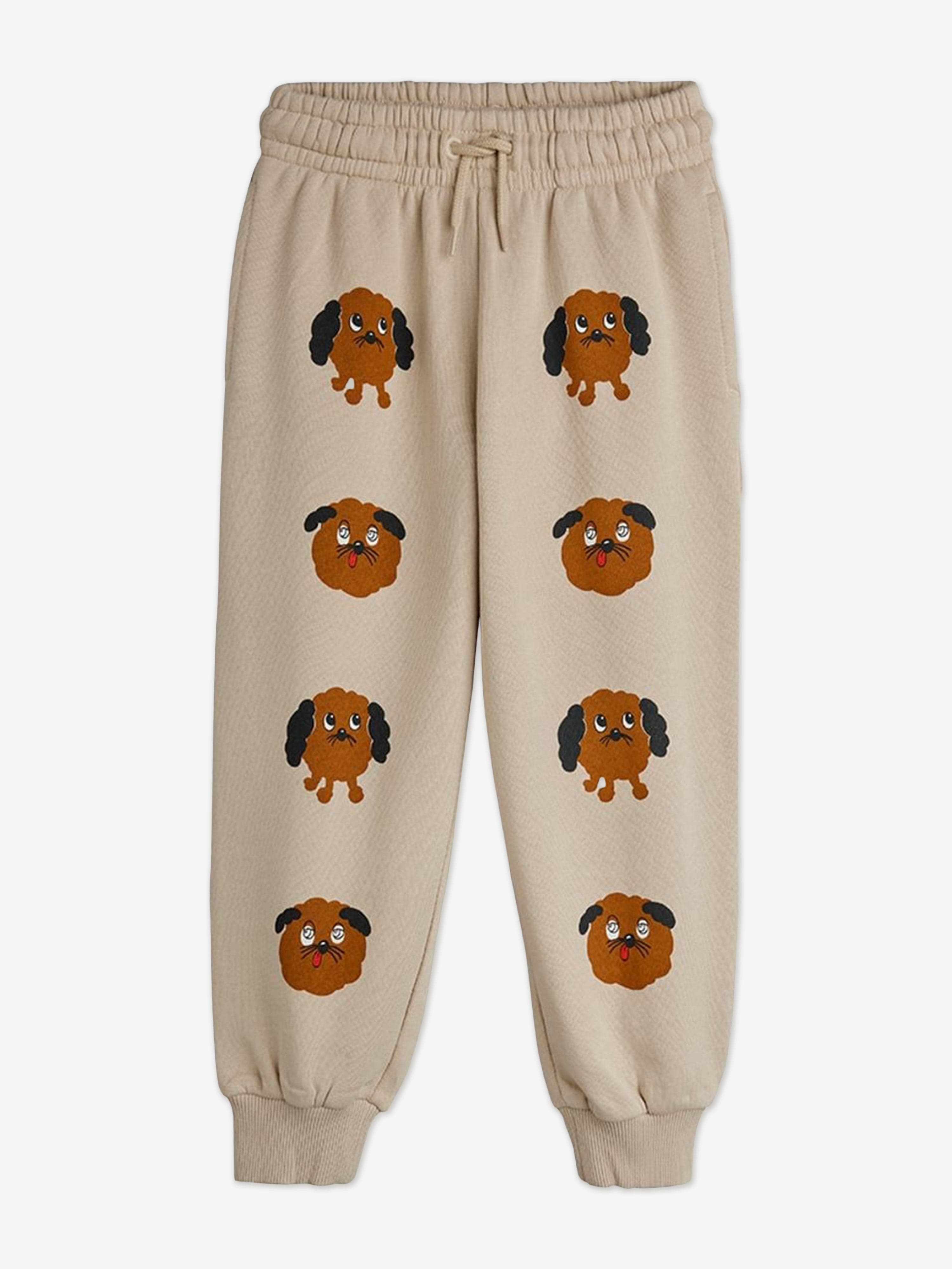 Mini Rodini Kids Doggies Joggers in Beige