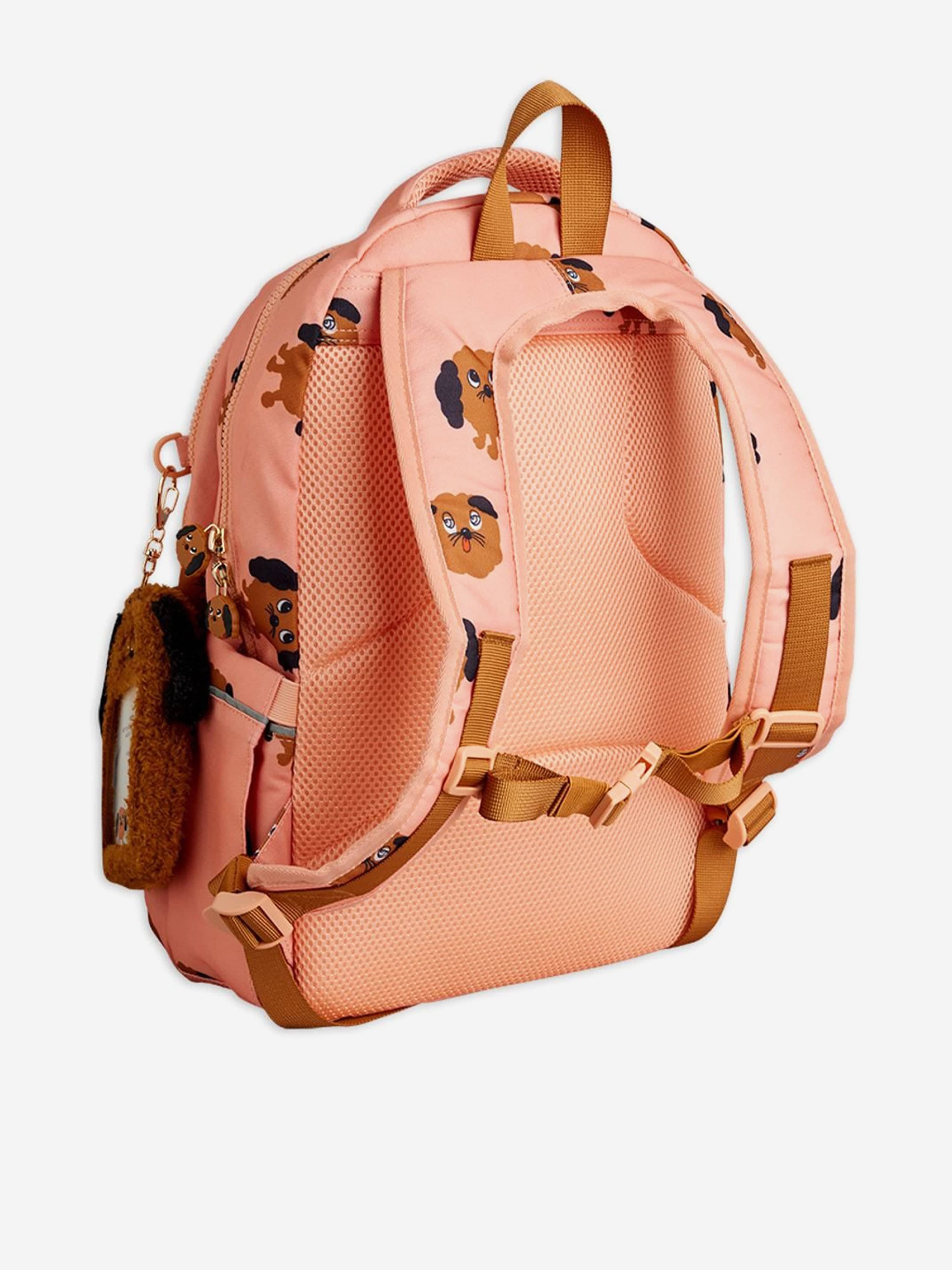 Mini Rodini Girls Doggies AOP Backpack in Pink (40cm)