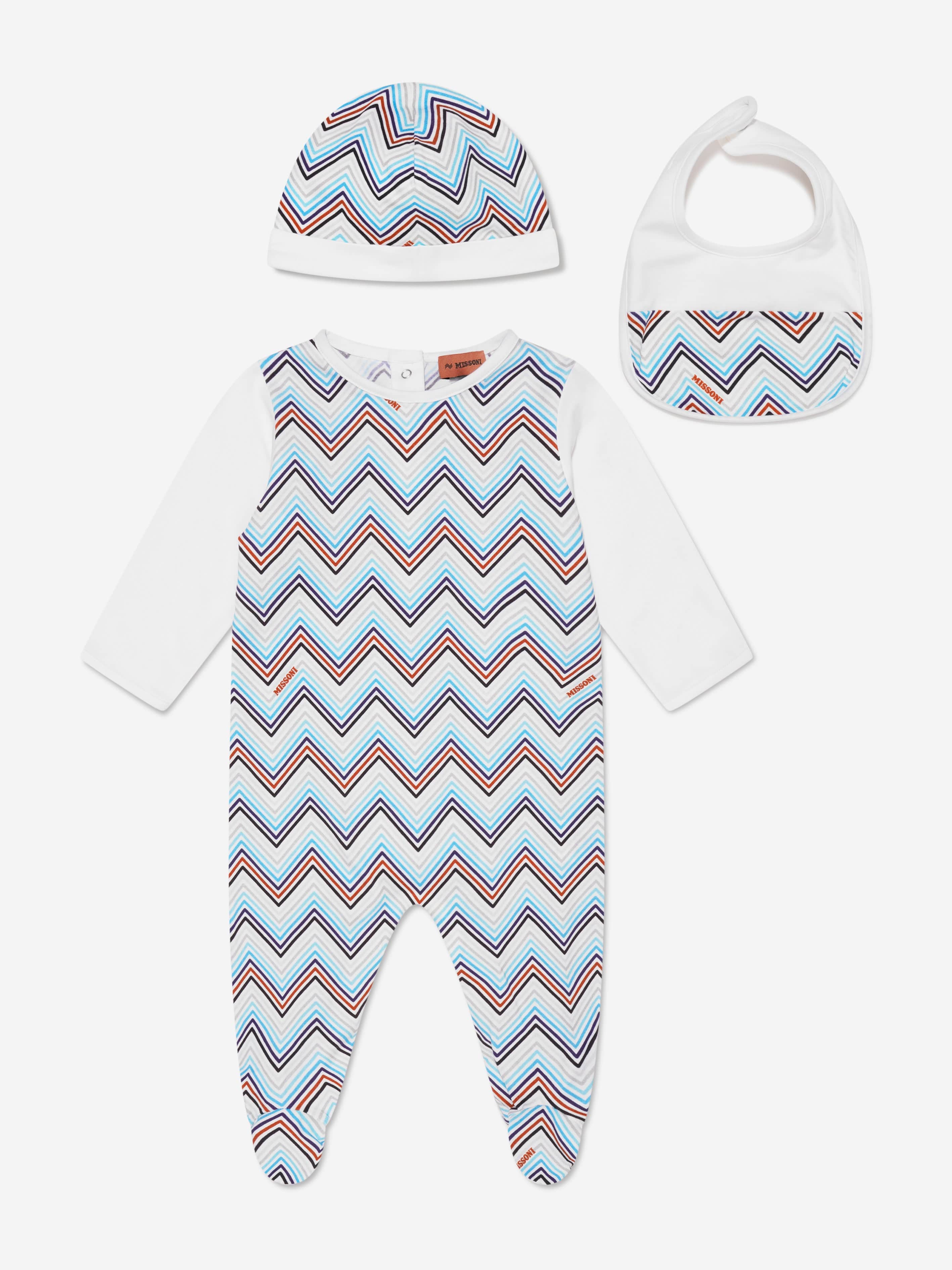 Missoni Baby Boys Zig Zag Babygrow Gift Set in Blue