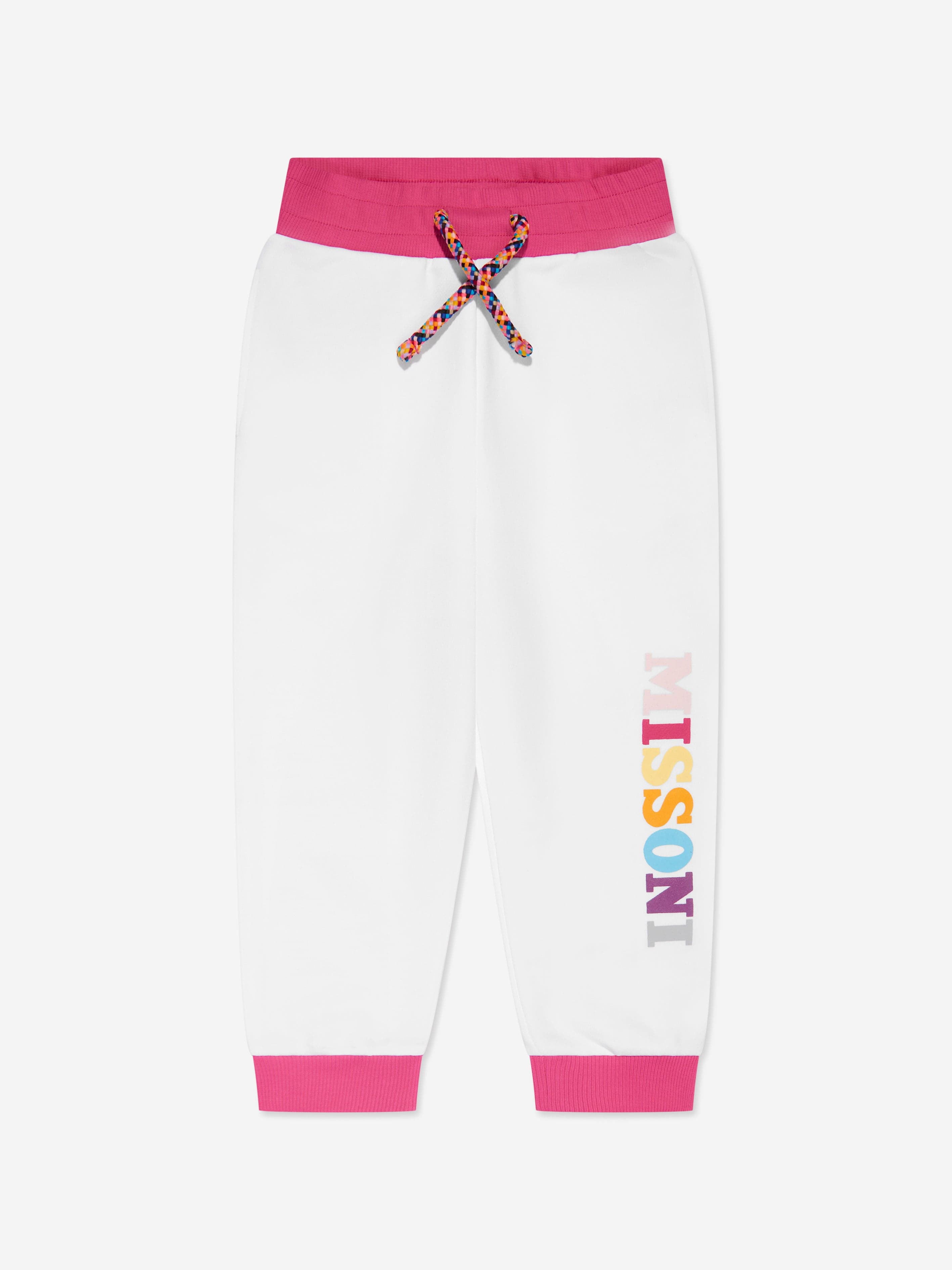 Missoni Girls Logo Joggers in White